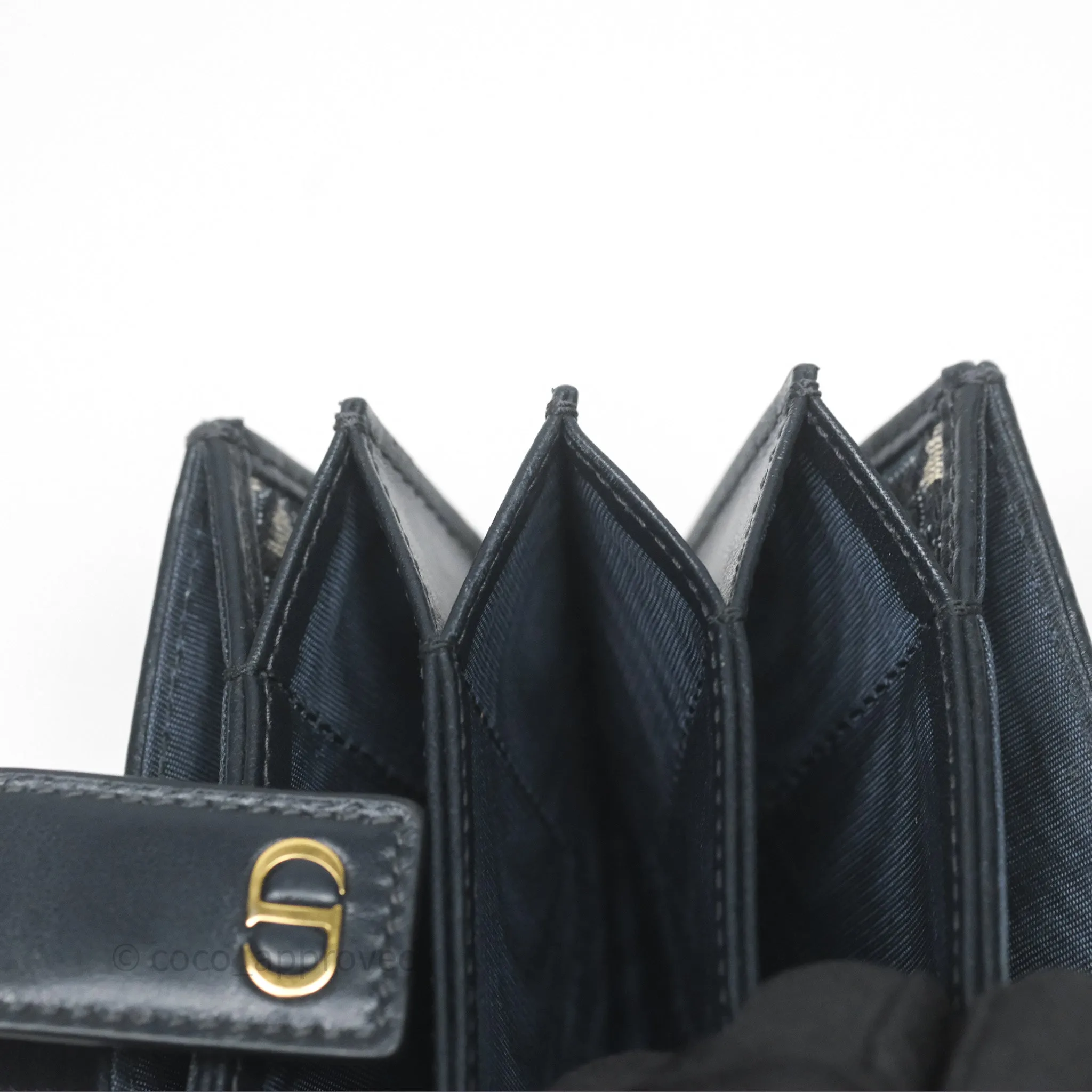 Christian Dior 5-Gusset Card Holder Blue Dior Oblique Jacquard