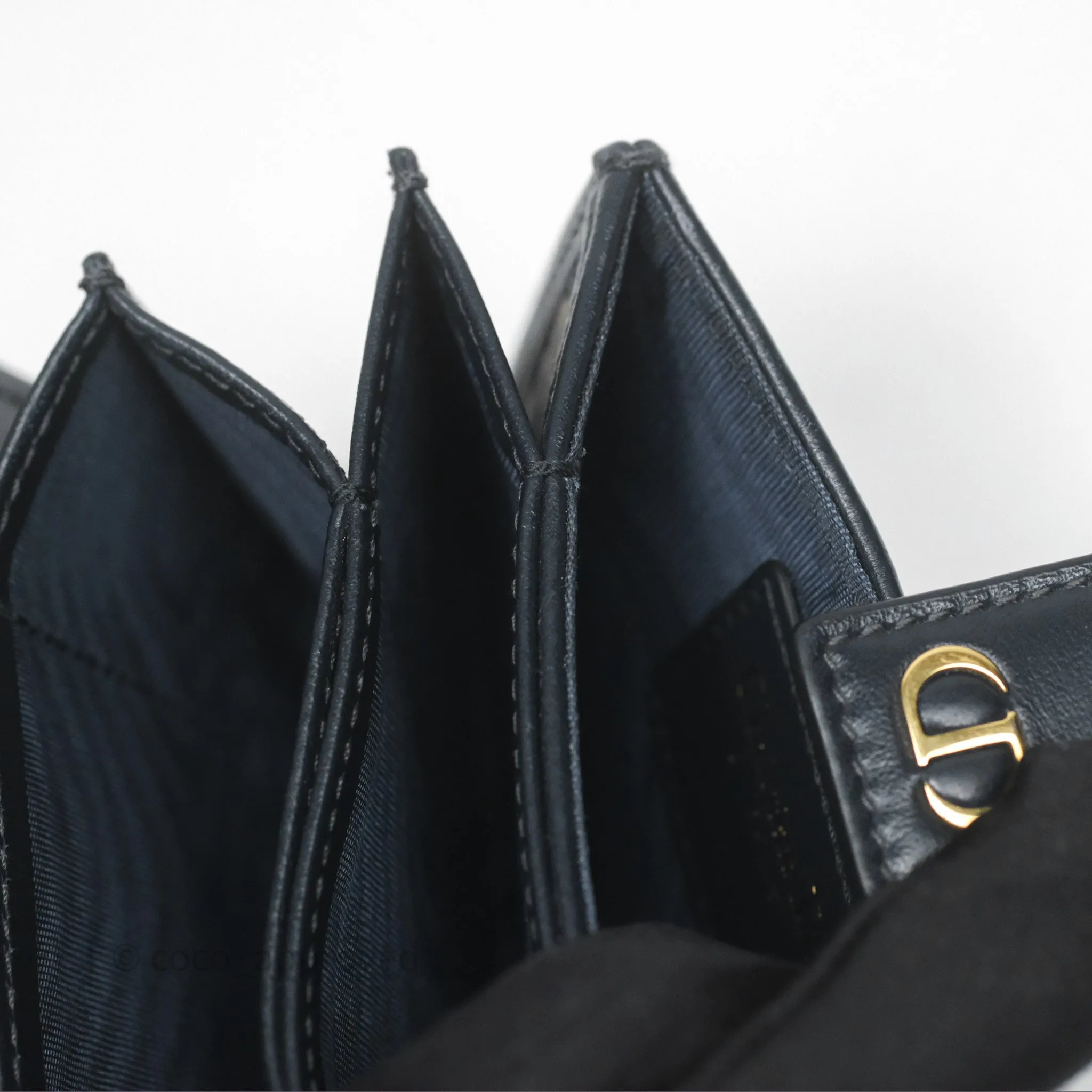 Christian Dior 5-Gusset Card Holder Blue Dior Oblique Jacquard