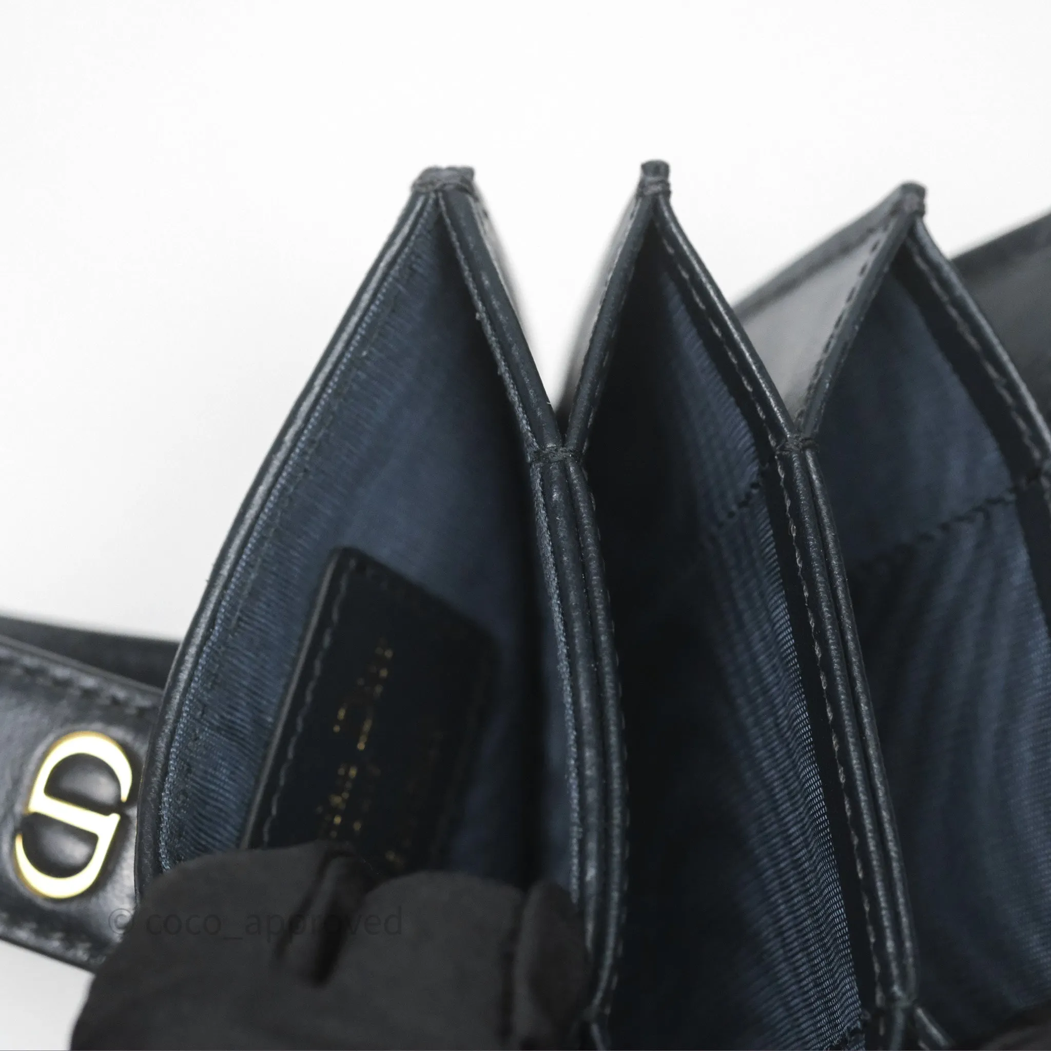 Christian Dior 5-Gusset Card Holder Blue Dior Oblique Jacquard
