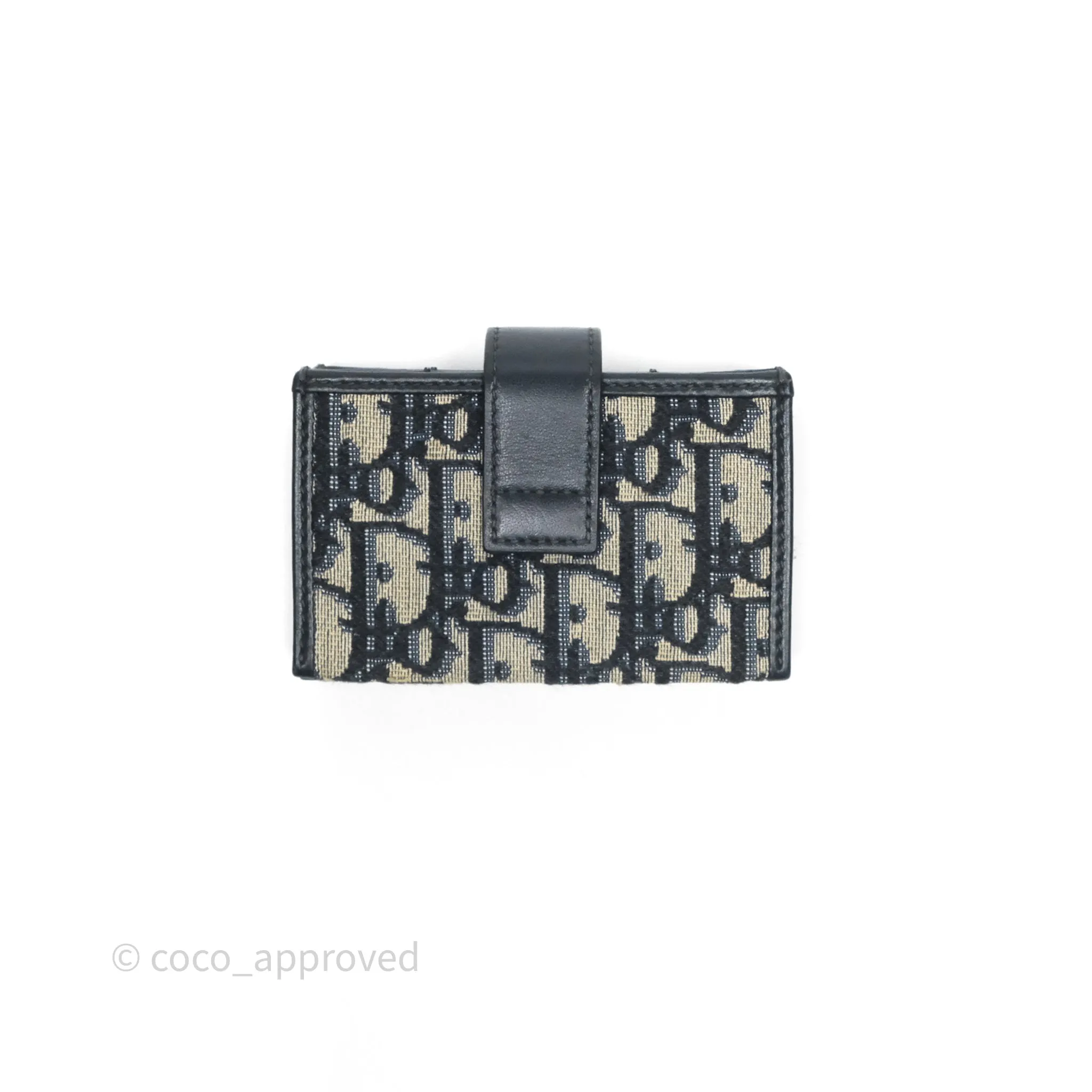 Christian Dior 5-Gusset Card Holder Blue Dior Oblique Jacquard