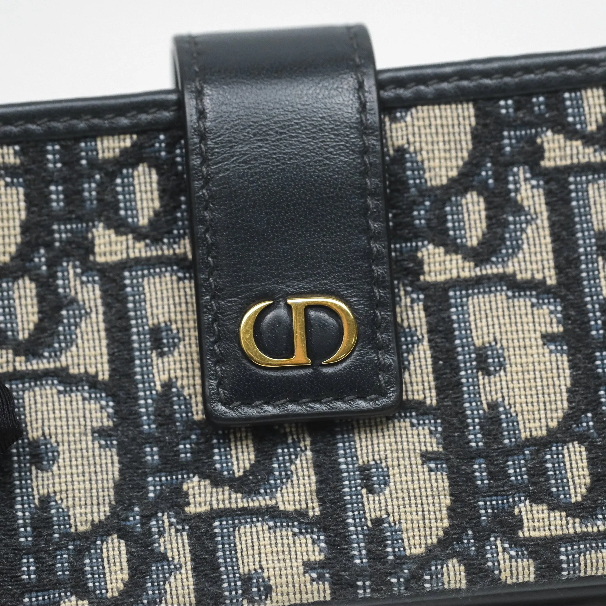 Christian Dior 5-Gusset Card Holder Blue Dior Oblique Jacquard