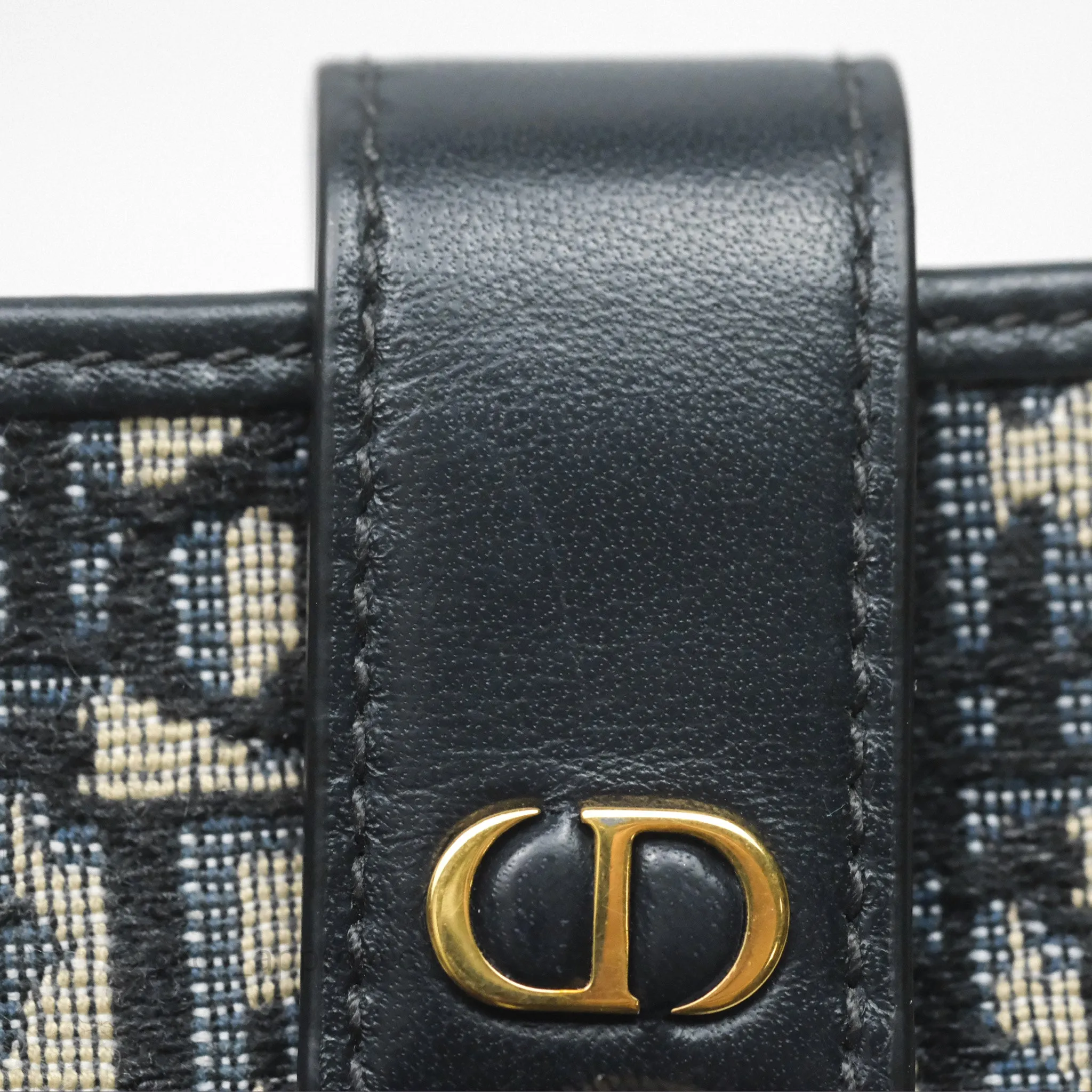 Christian Dior 5-Gusset Card Holder Blue Dior Oblique Jacquard