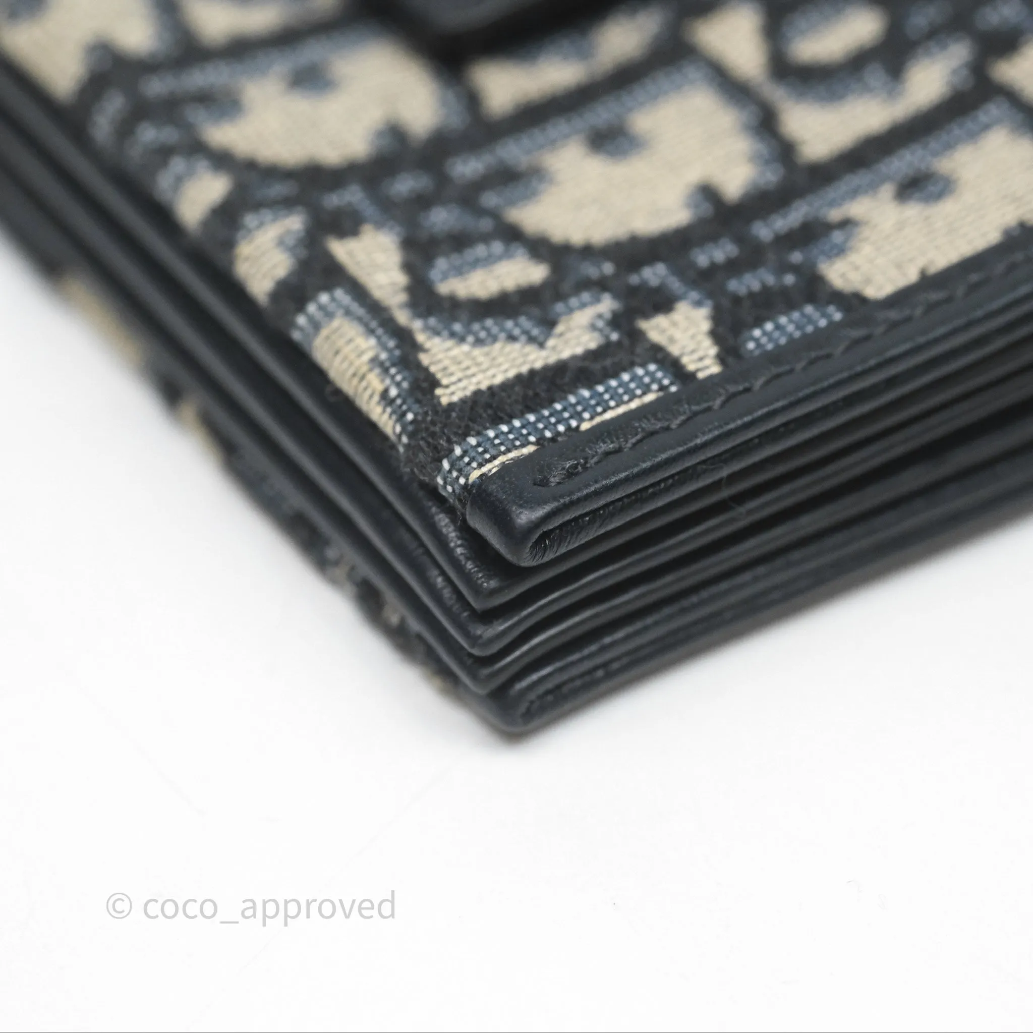 Christian Dior 5-Gusset Card Holder Blue Dior Oblique Jacquard