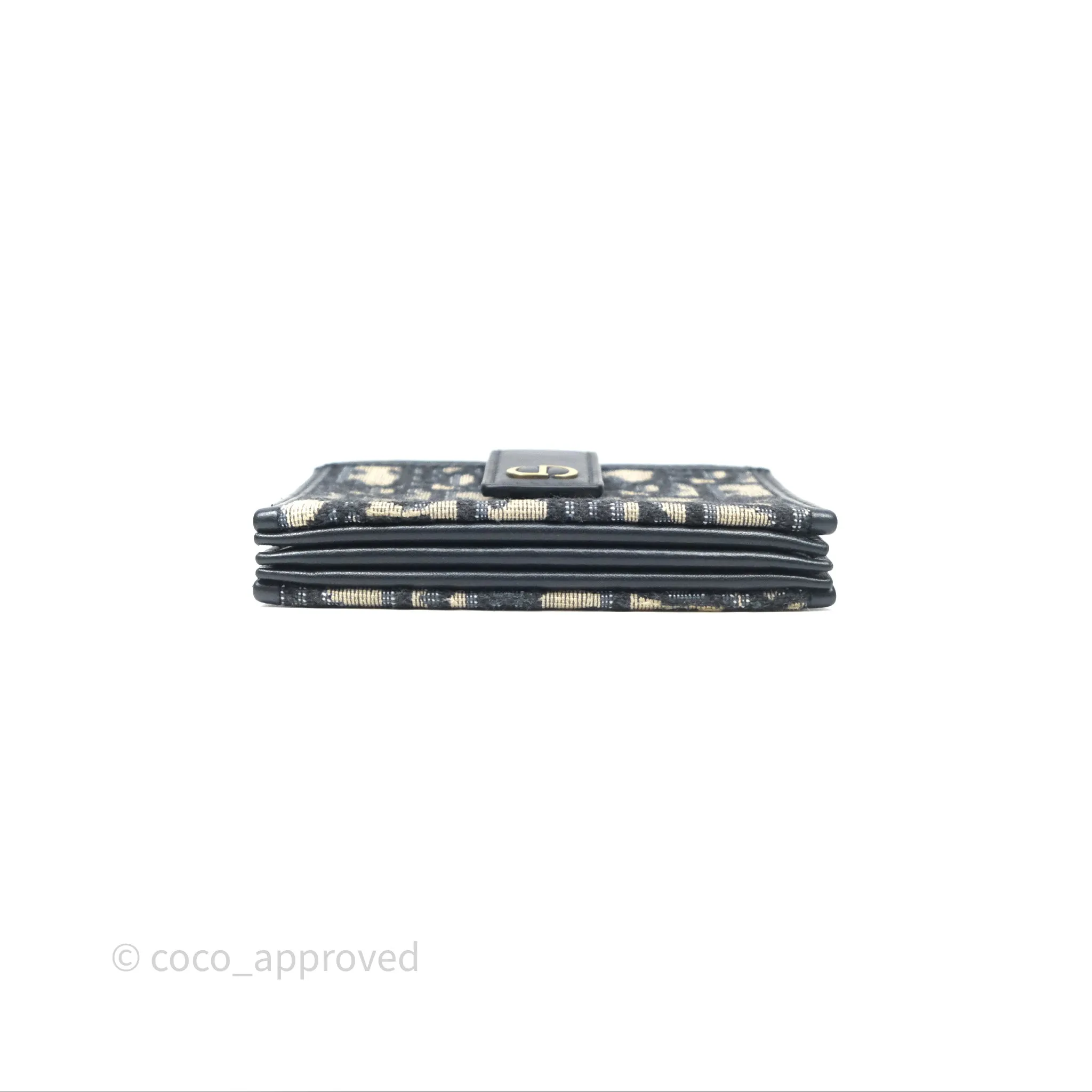 Christian Dior 5-Gusset Card Holder Blue Dior Oblique Jacquard