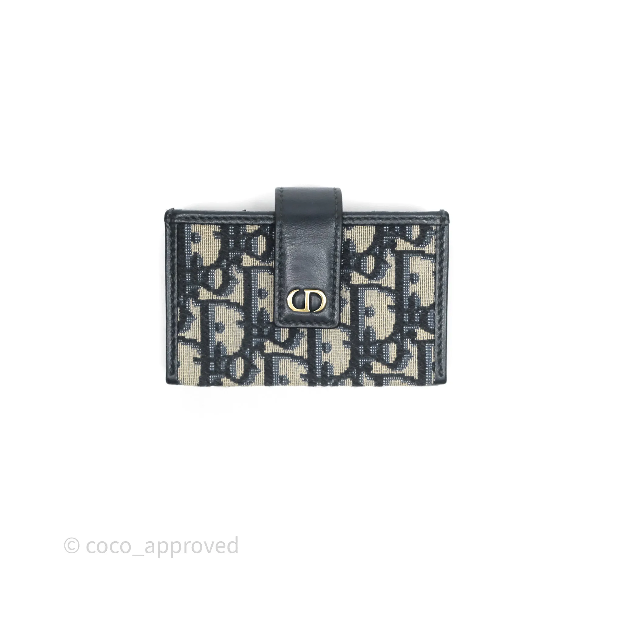 Christian Dior 5-Gusset Card Holder Blue Dior Oblique Jacquard