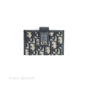 Christian Dior 5-Gusset Card Holder Blue Dior Oblique Jacquard