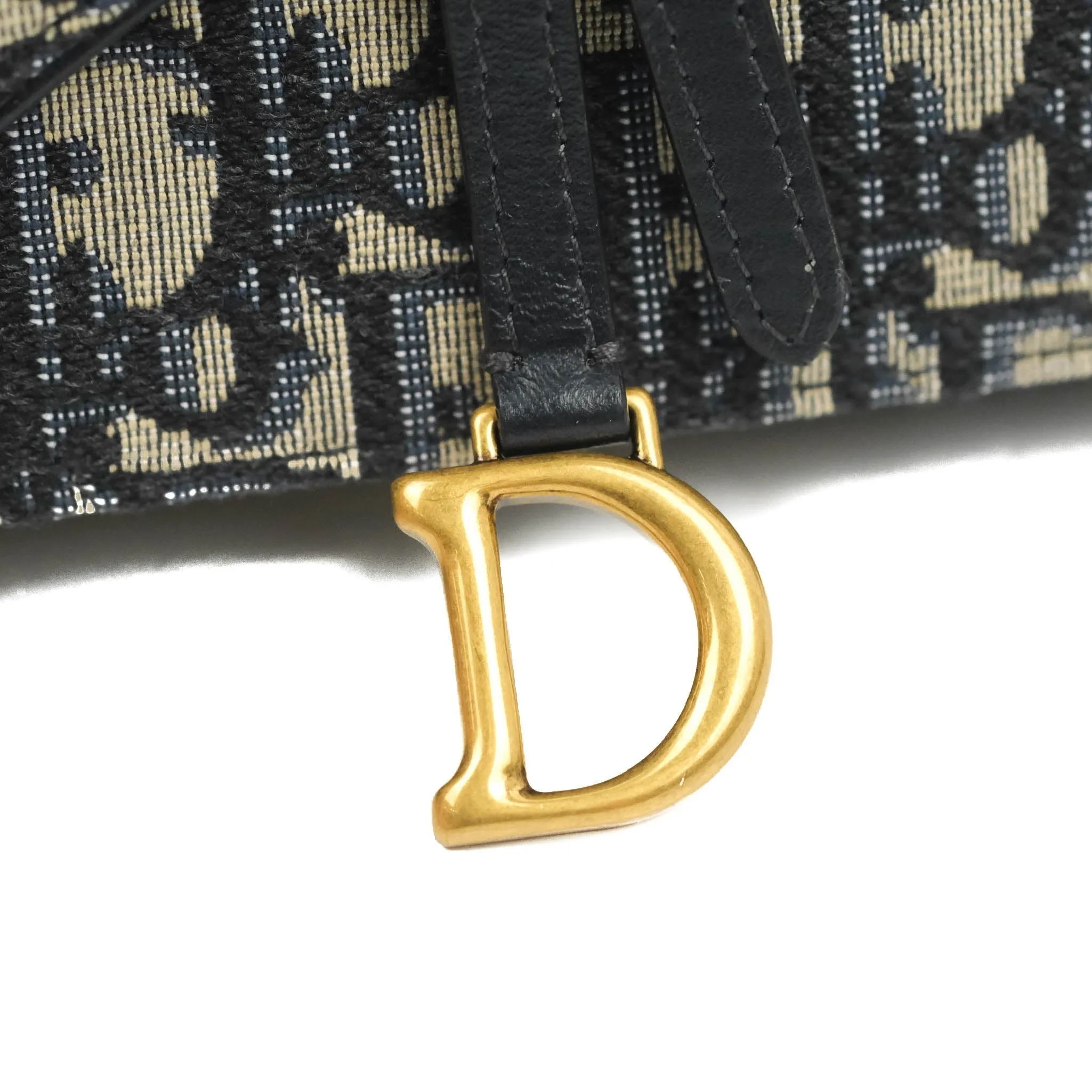 Christian Dior Blue Dior Oblique Jacquard Saddle Belt Pouch