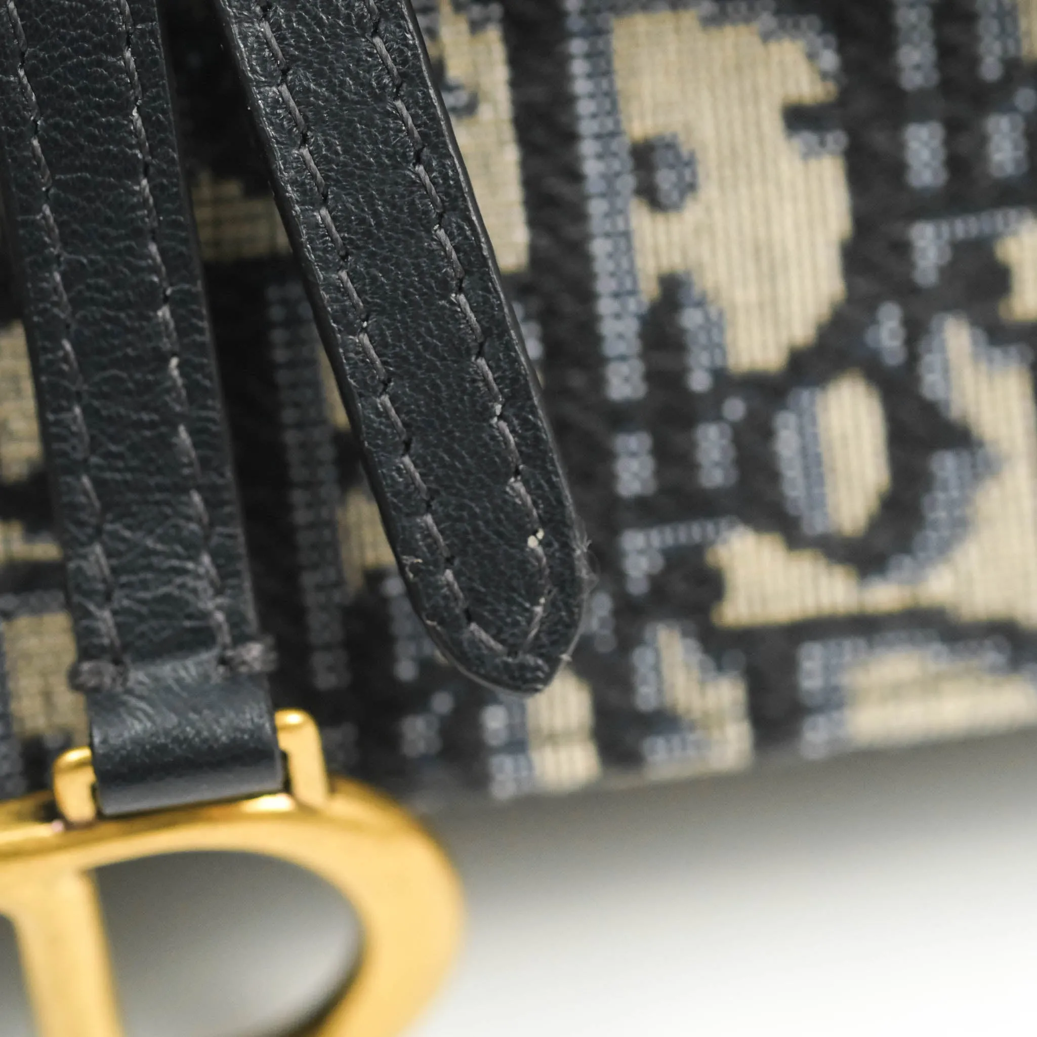 Christian Dior Blue Dior Oblique Jacquard Saddle Belt Pouch