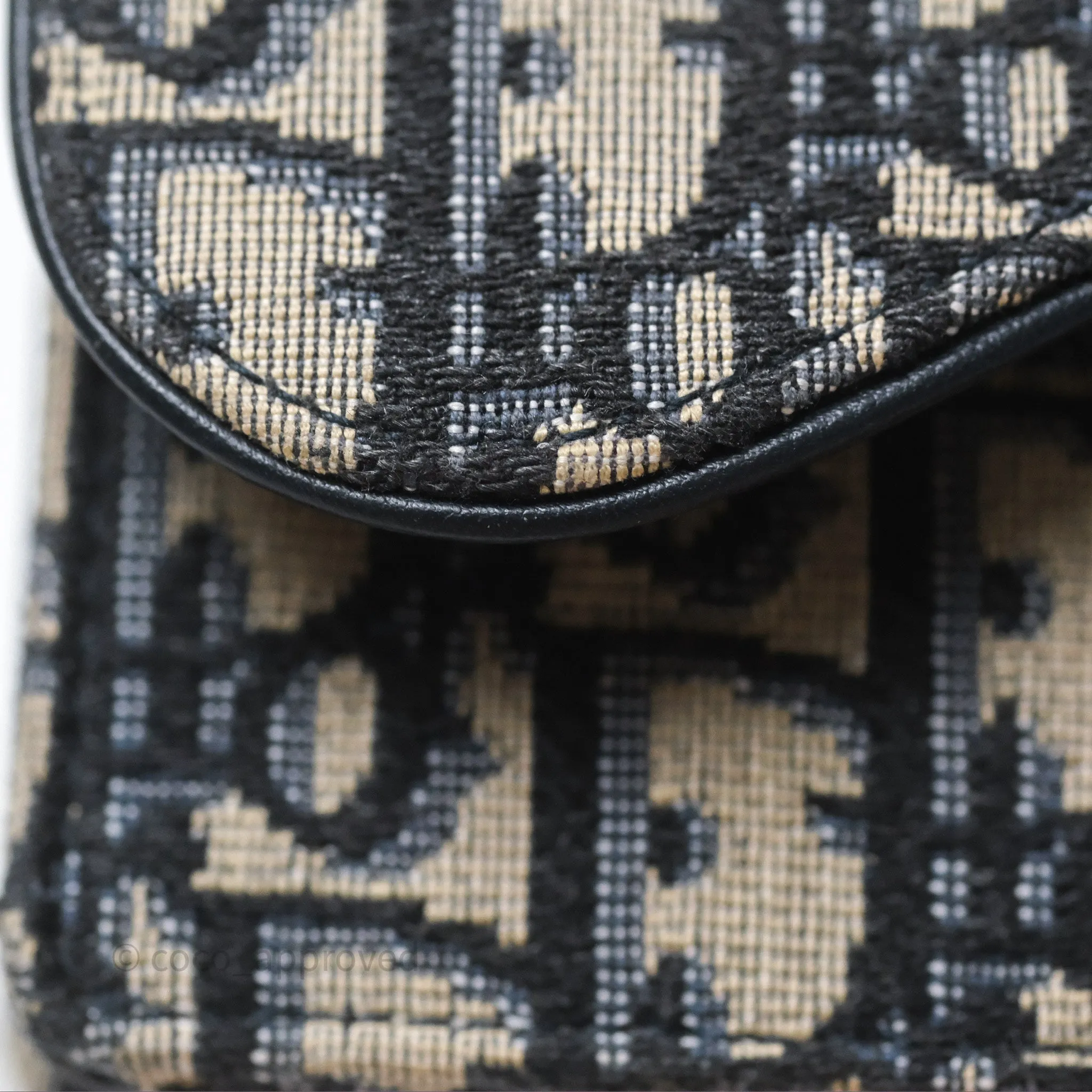 Christian Dior Blue Dior Oblique Jacquard Saddle Belt Pouch