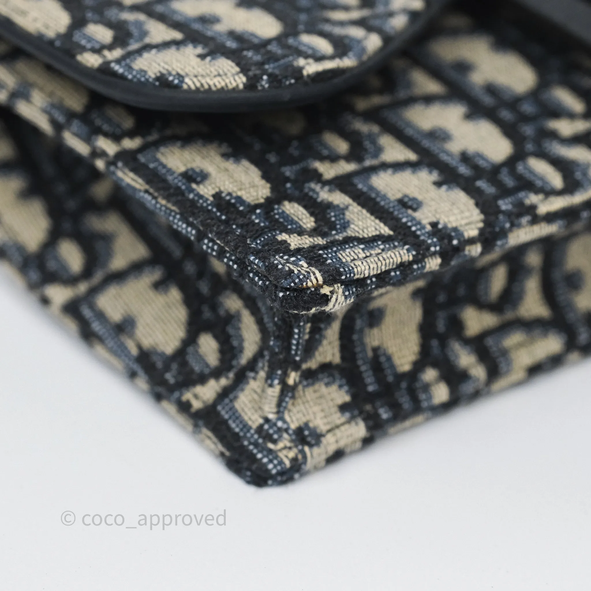 Christian Dior Blue Dior Oblique Jacquard Saddle Belt Pouch