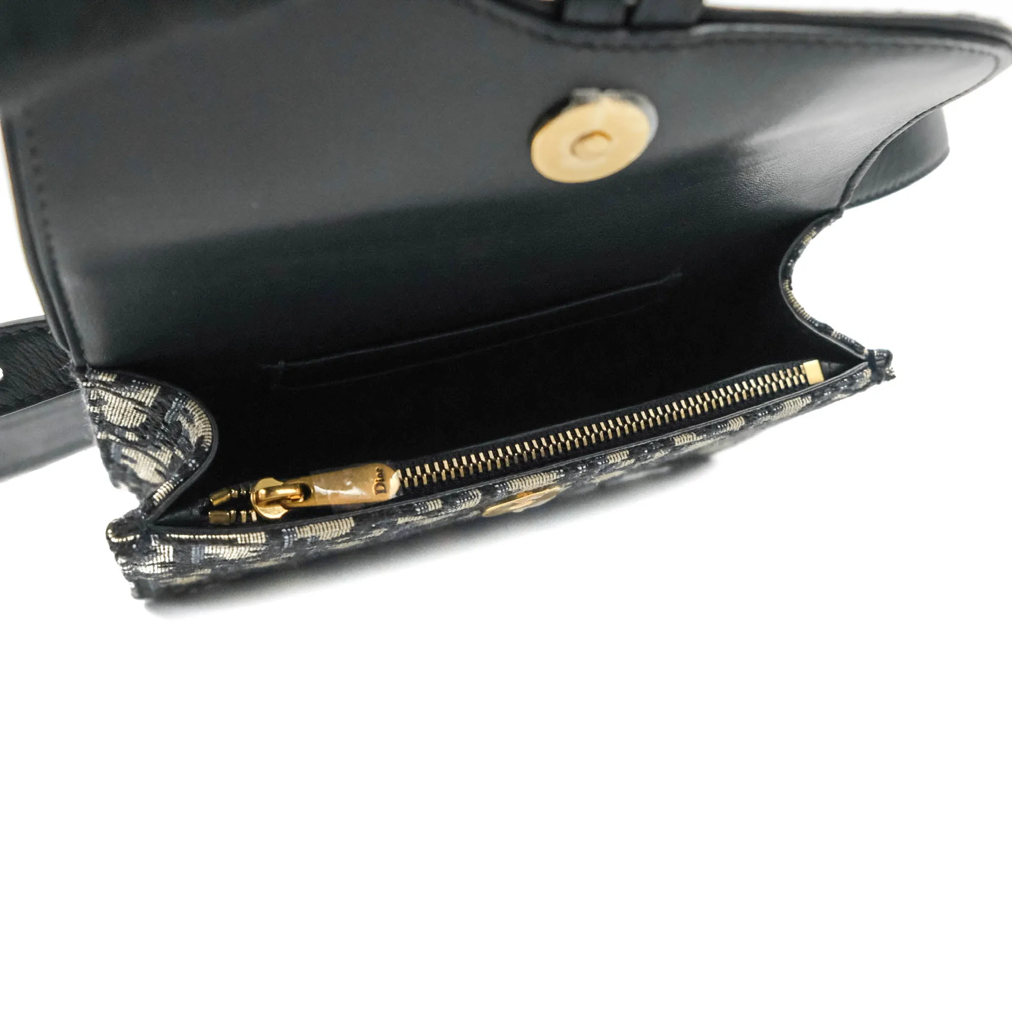 Christian Dior Blue Dior Oblique Jacquard Saddle Belt Pouch