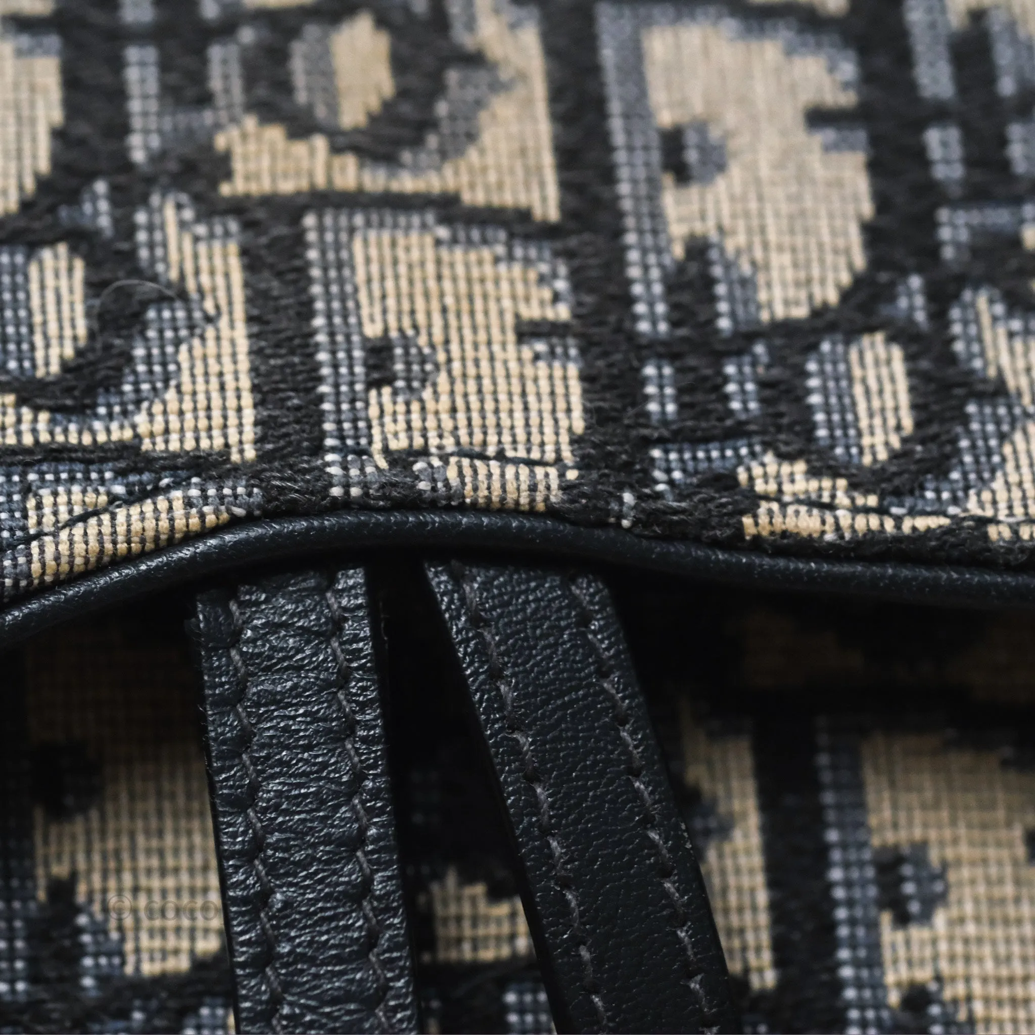 Christian Dior Blue Dior Oblique Jacquard Saddle Belt Pouch