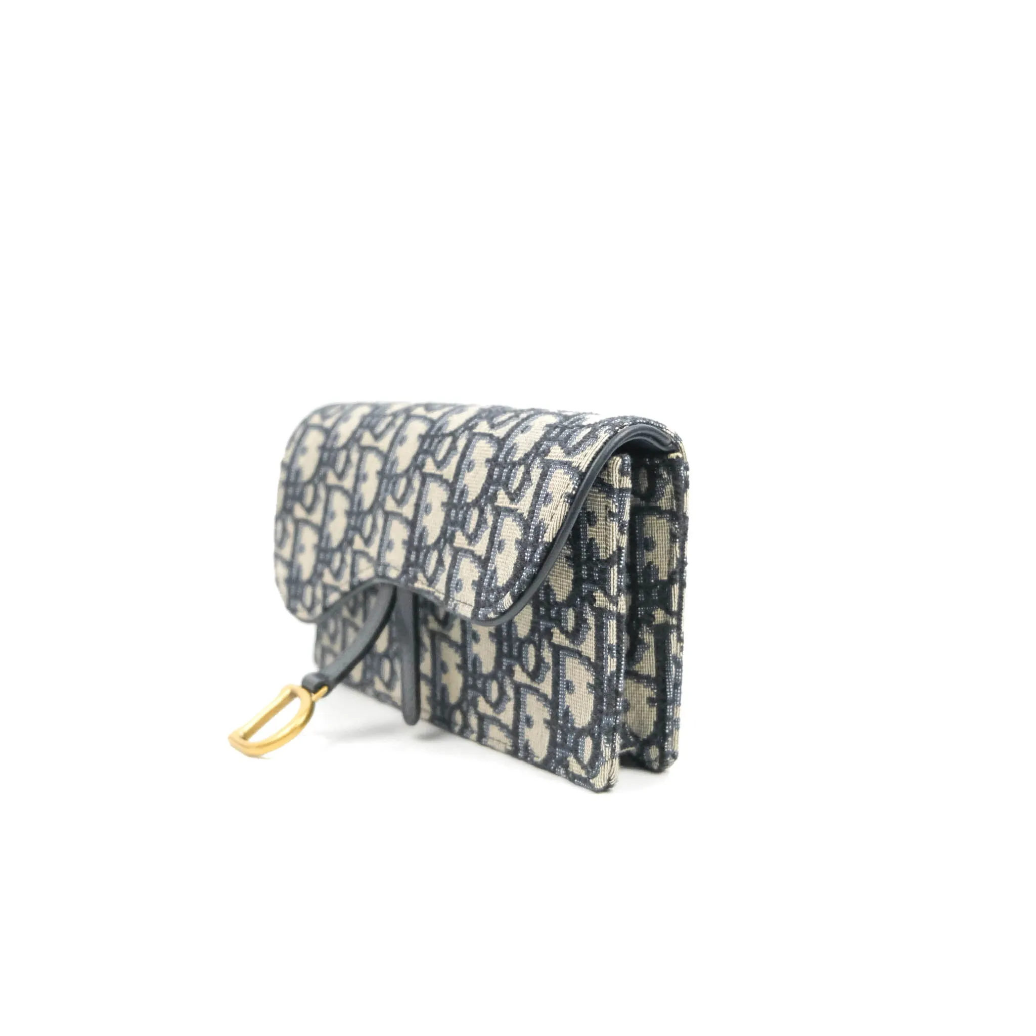 Christian Dior Blue Dior Oblique Jacquard Saddle Belt Pouch
