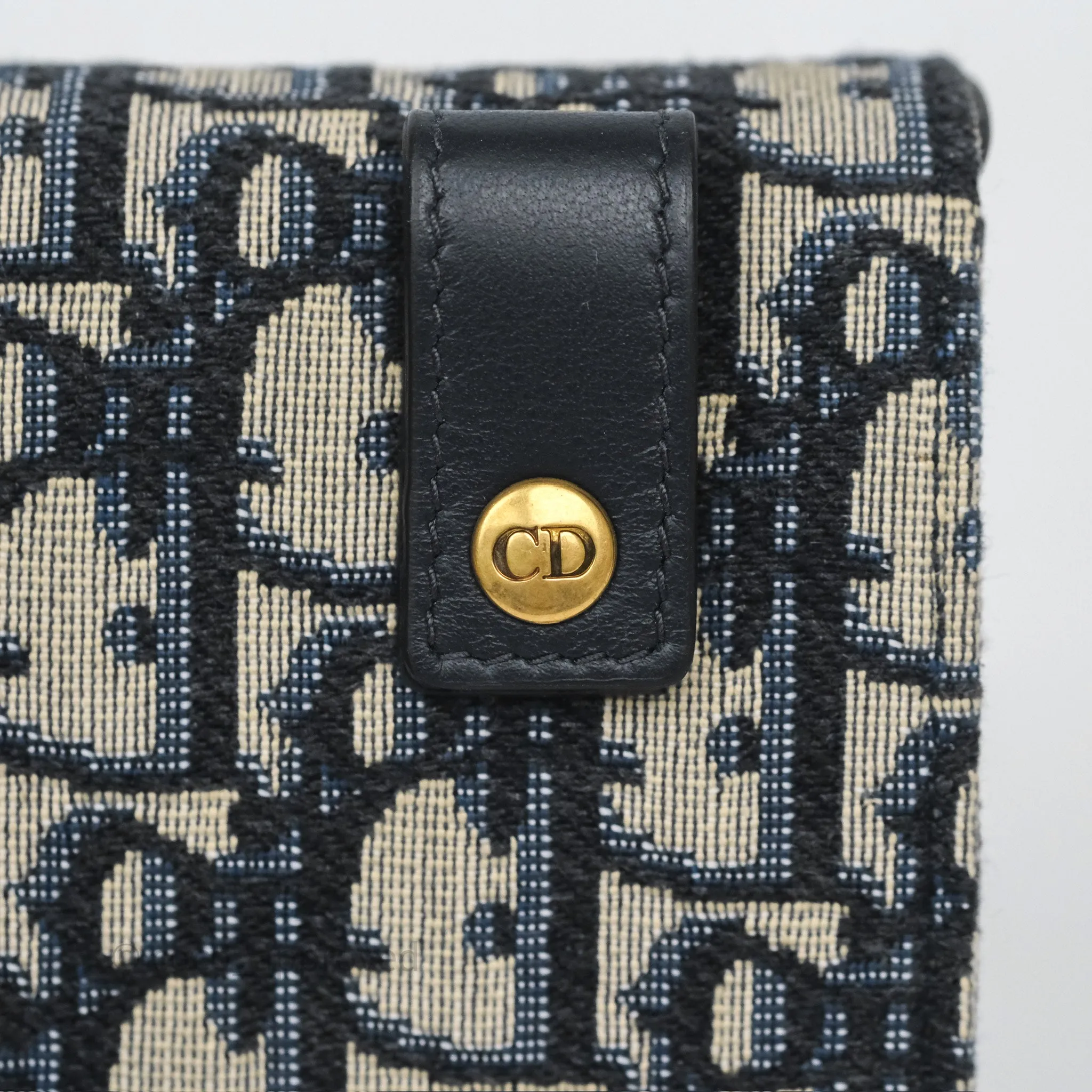 Christian Dior Blue Dior Oblique Jacquard Saddle Belt Pouch