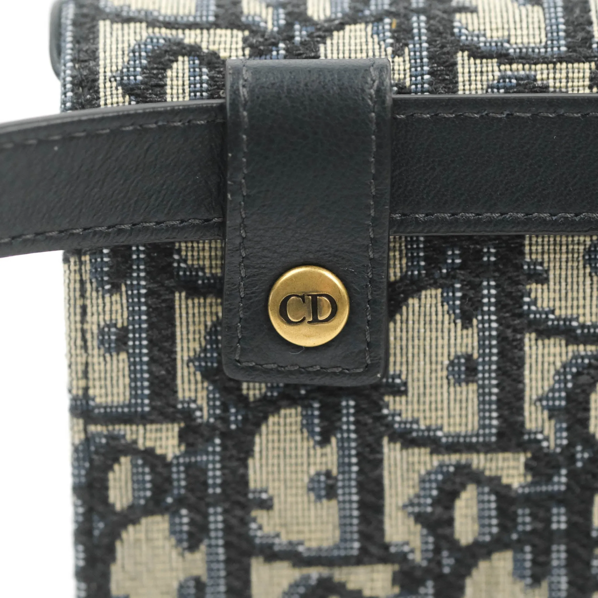 Christian Dior Blue Dior Oblique Jacquard Saddle Belt Pouch