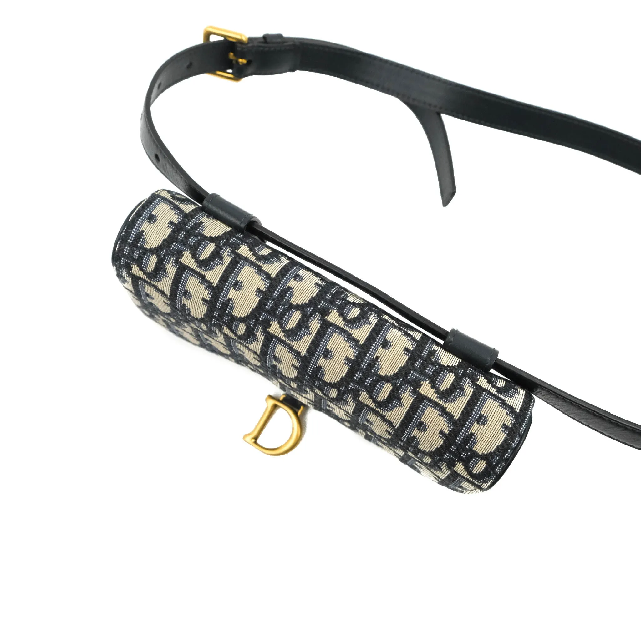 Christian Dior Blue Dior Oblique Jacquard Saddle Belt Pouch