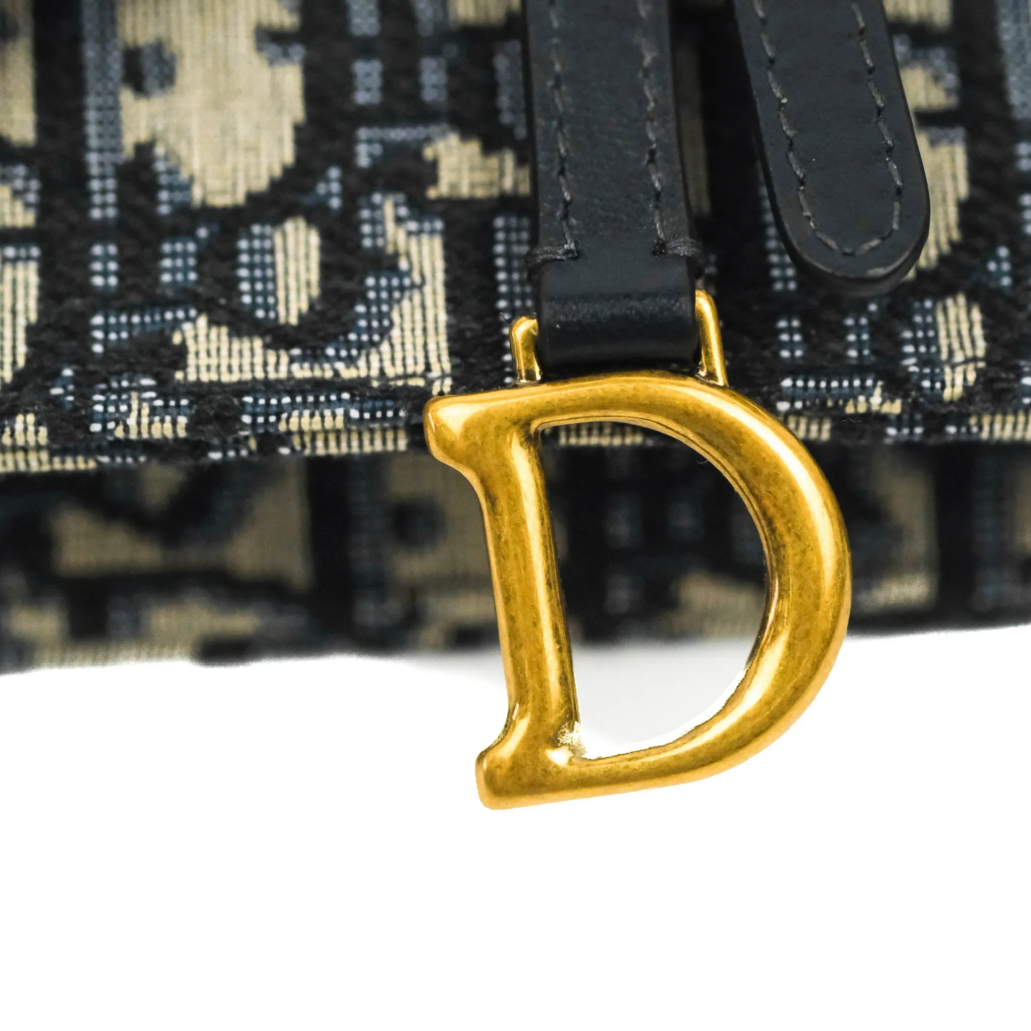 Christian Dior Blue Dior Oblique Jacquard Saddle Belt Pouch