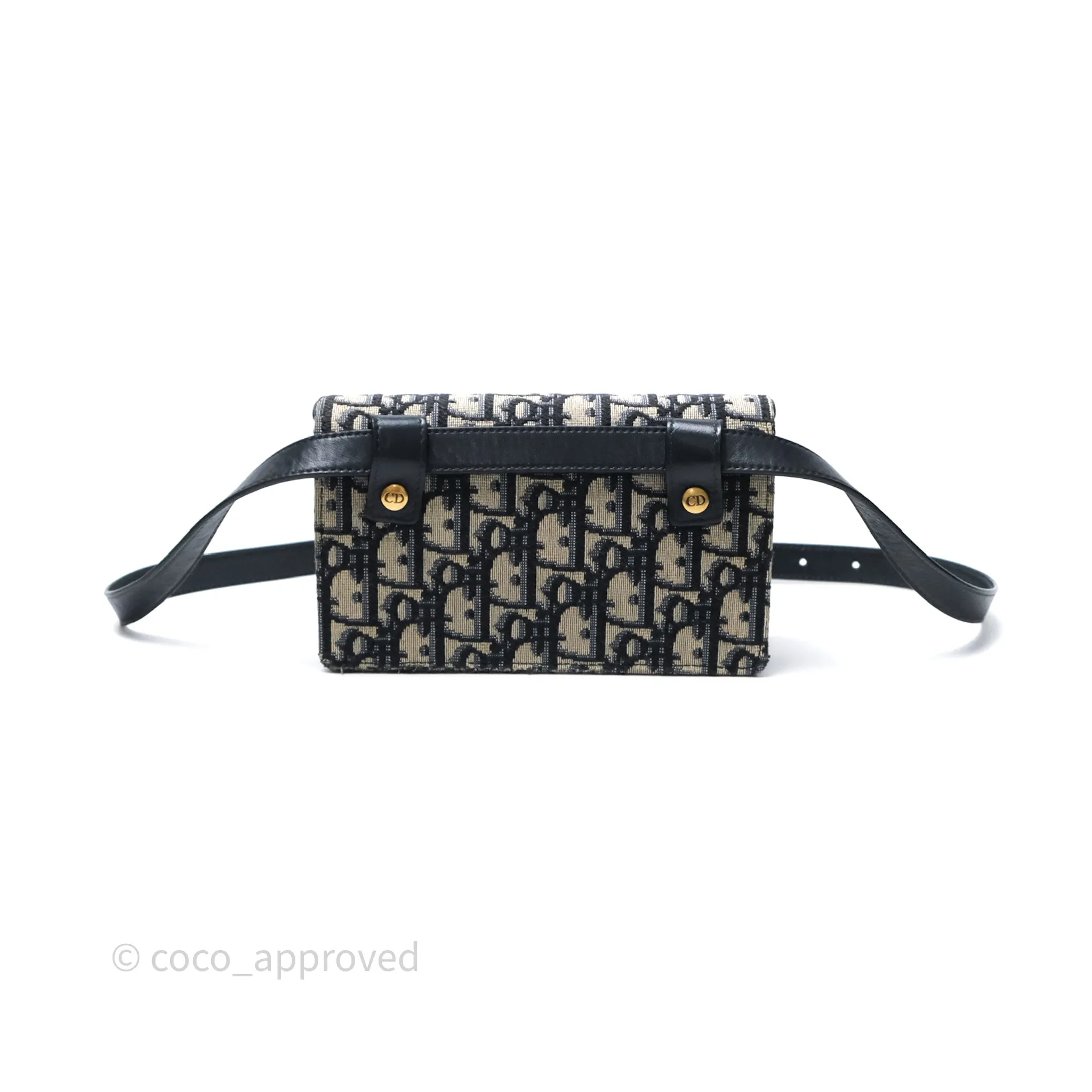 Christian Dior Blue Dior Oblique Jacquard Saddle Belt Pouch