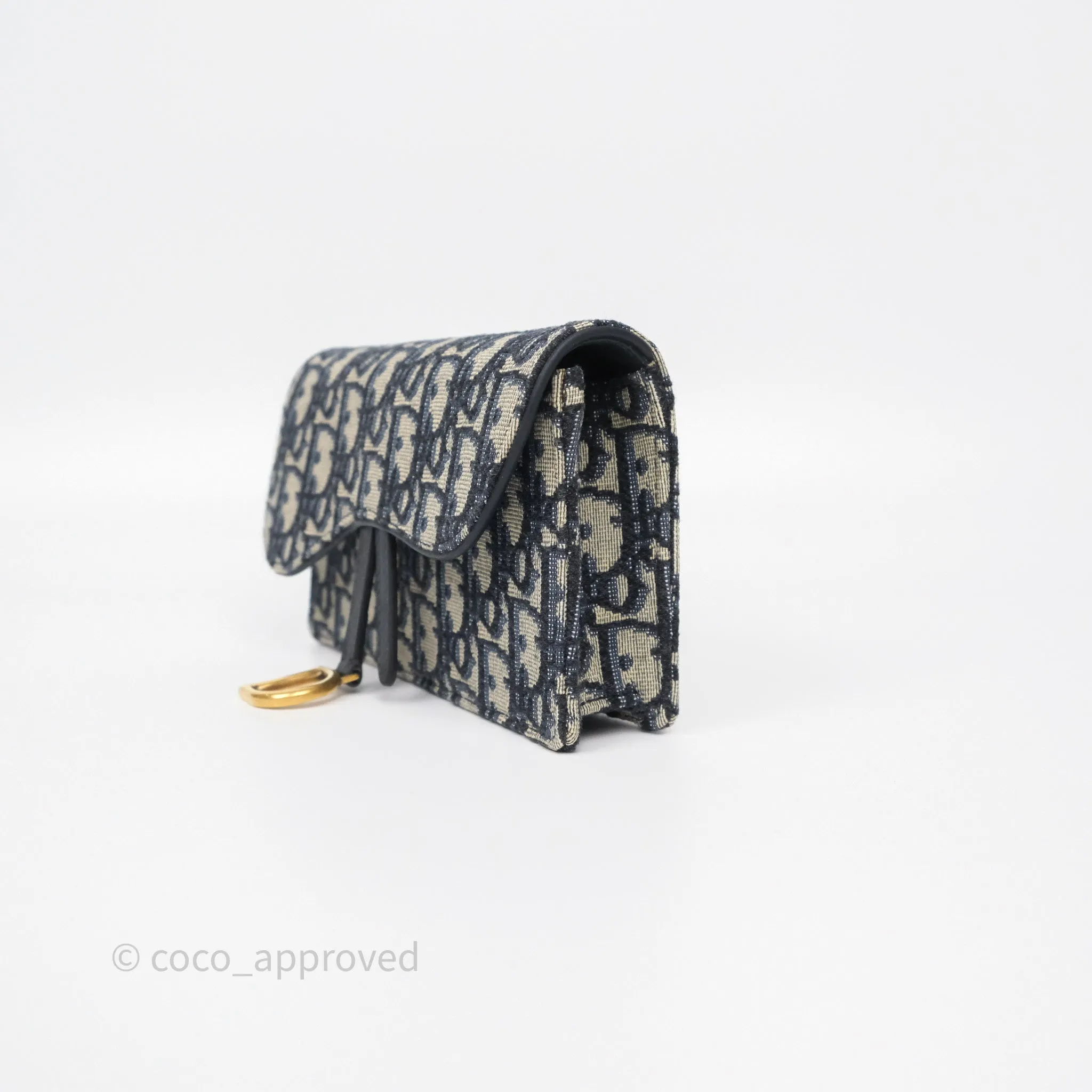 Christian Dior Blue Dior Oblique Jacquard Saddle Belt Pouch