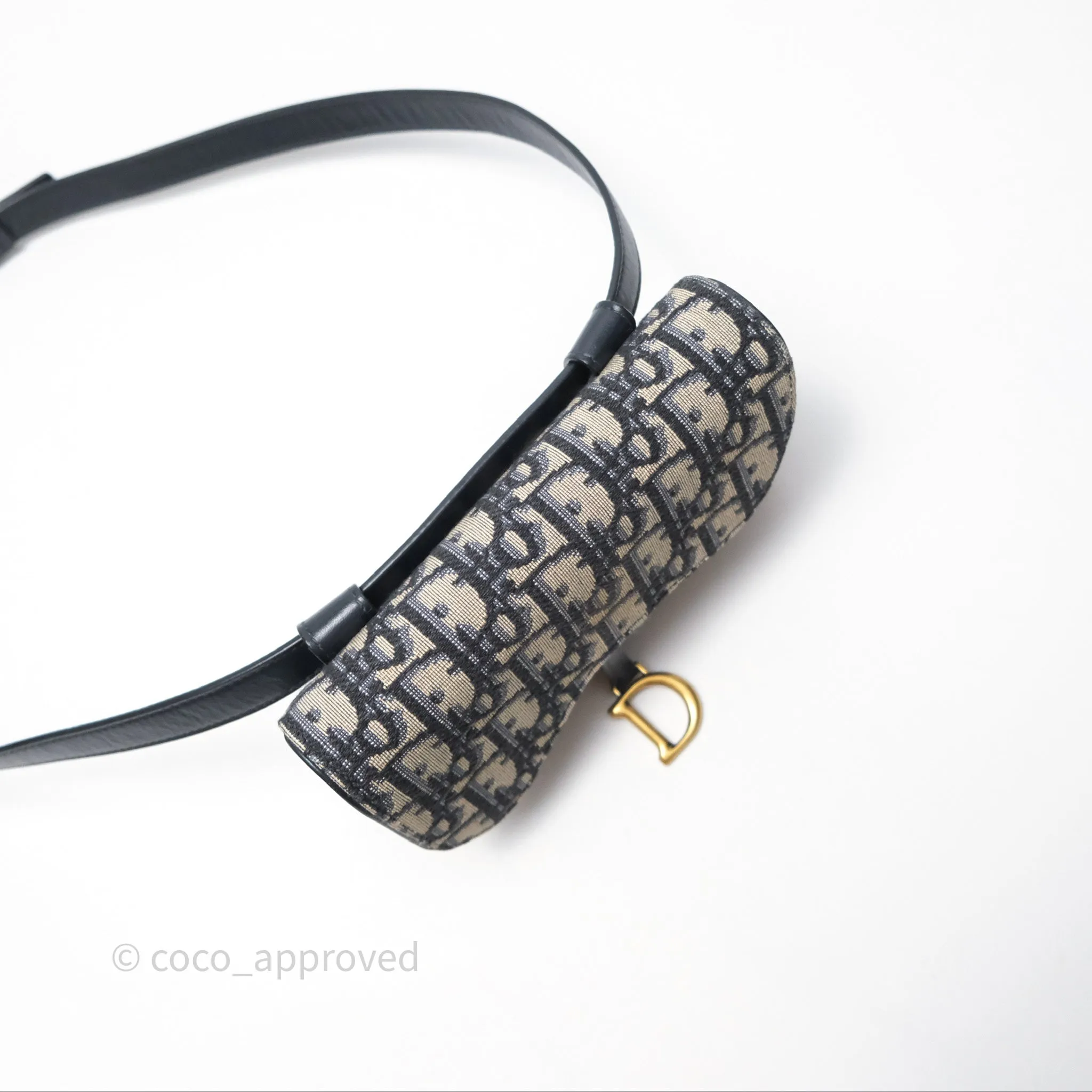 Christian Dior Blue Dior Oblique Jacquard Saddle Belt Pouch