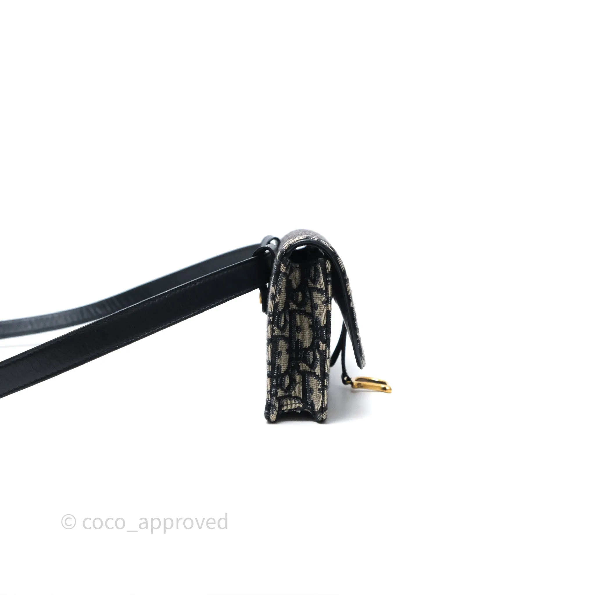 Christian Dior Blue Dior Oblique Jacquard Saddle Belt Pouch