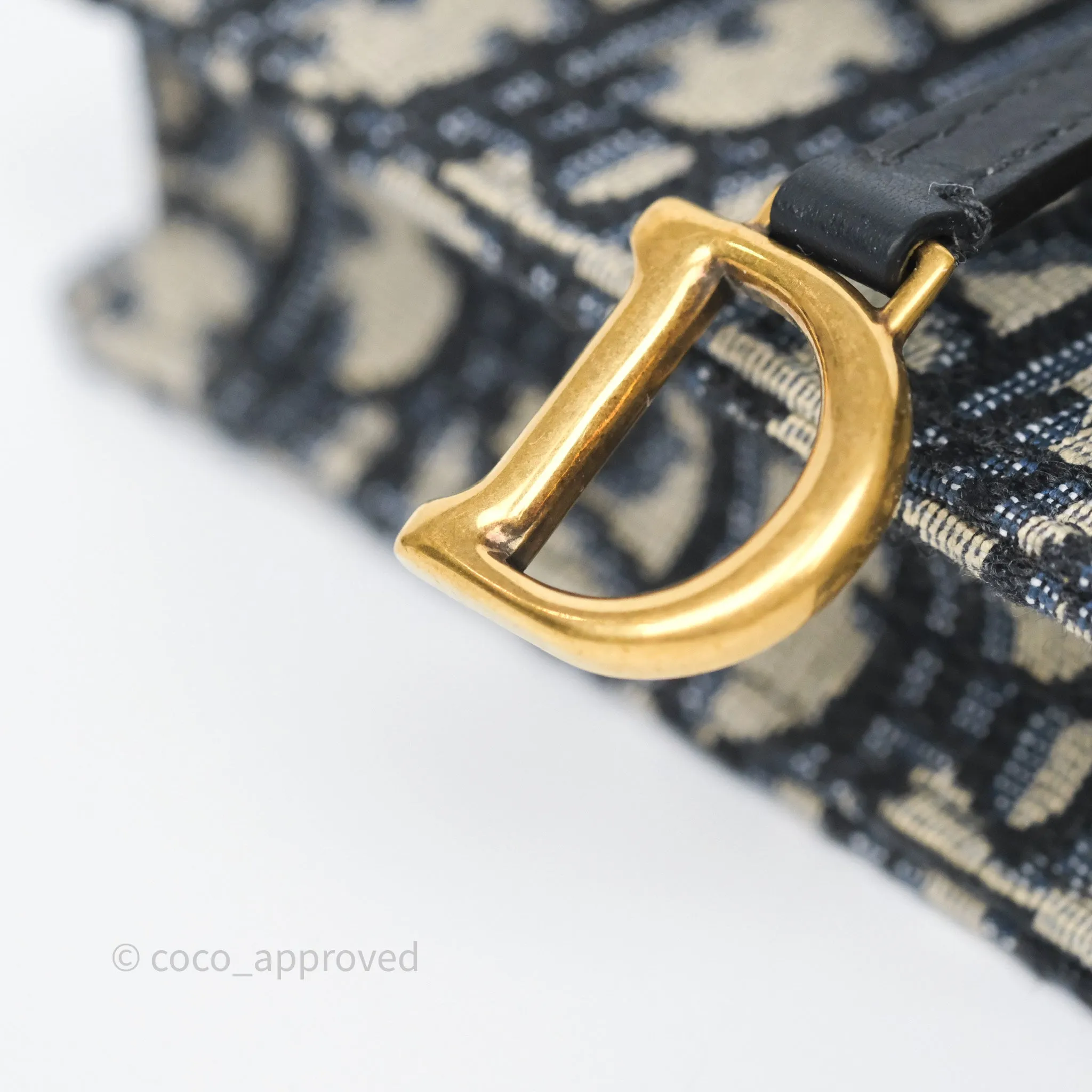 Christian Dior Blue Dior Oblique Jacquard Saddle Belt Pouch