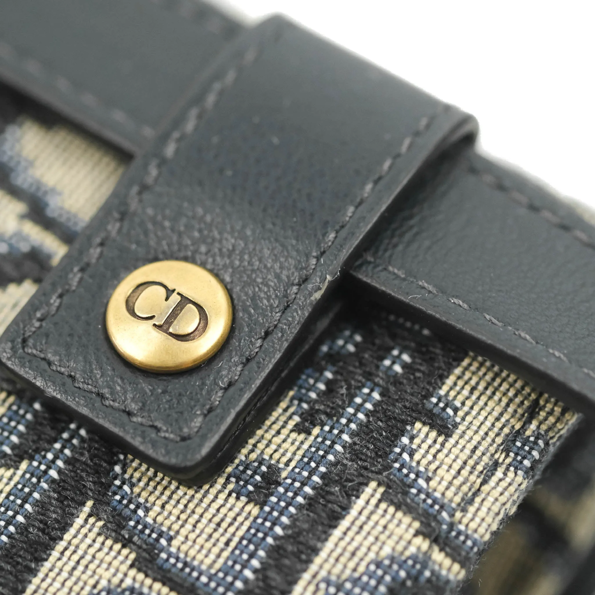 Christian Dior Blue Dior Oblique Jacquard Saddle Belt Pouch