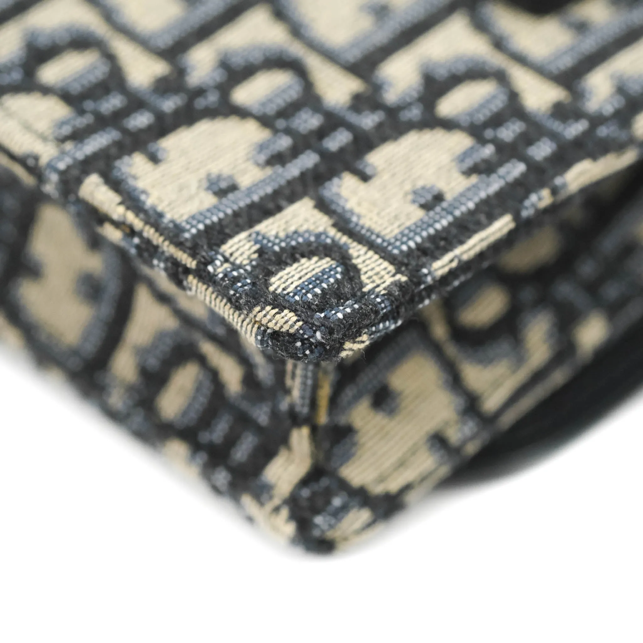 Christian Dior Blue Dior Oblique Jacquard Saddle Belt Pouch