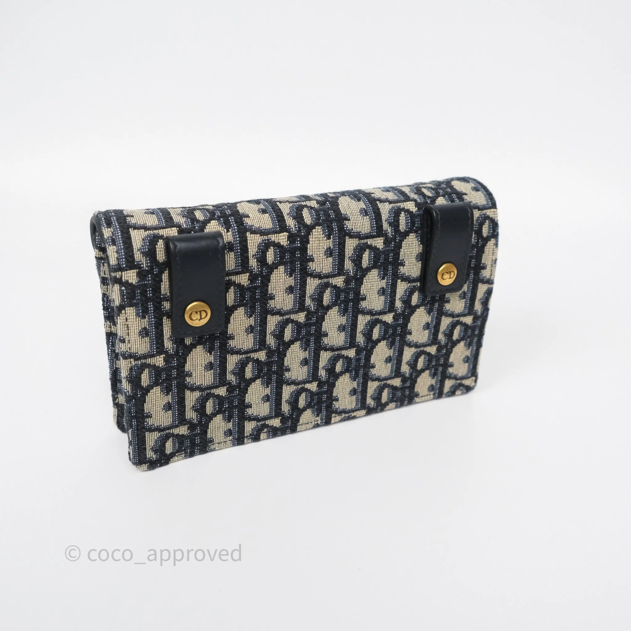 Christian Dior Blue Dior Oblique Jacquard Saddle Belt Pouch