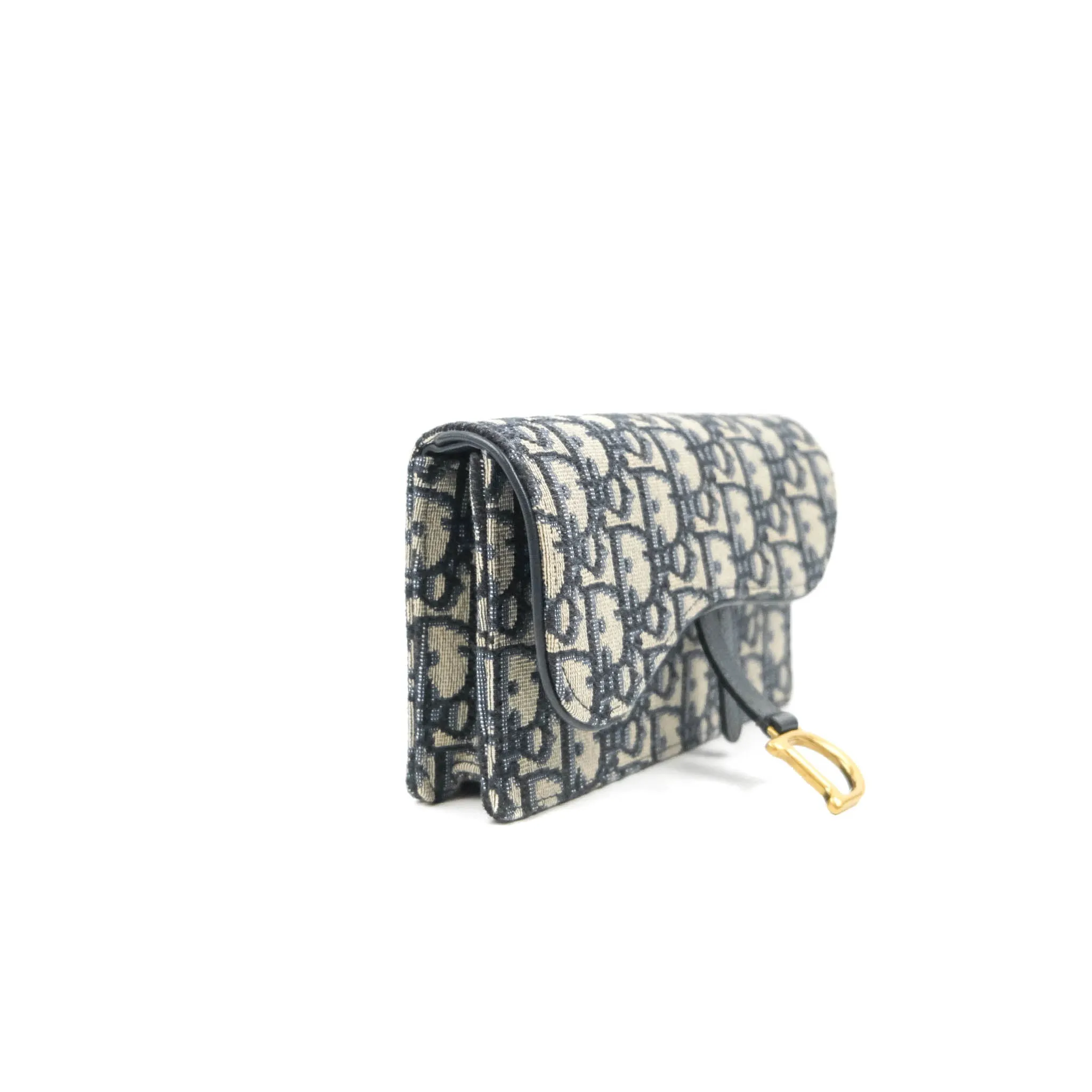 Christian Dior Blue Dior Oblique Jacquard Saddle Belt Pouch