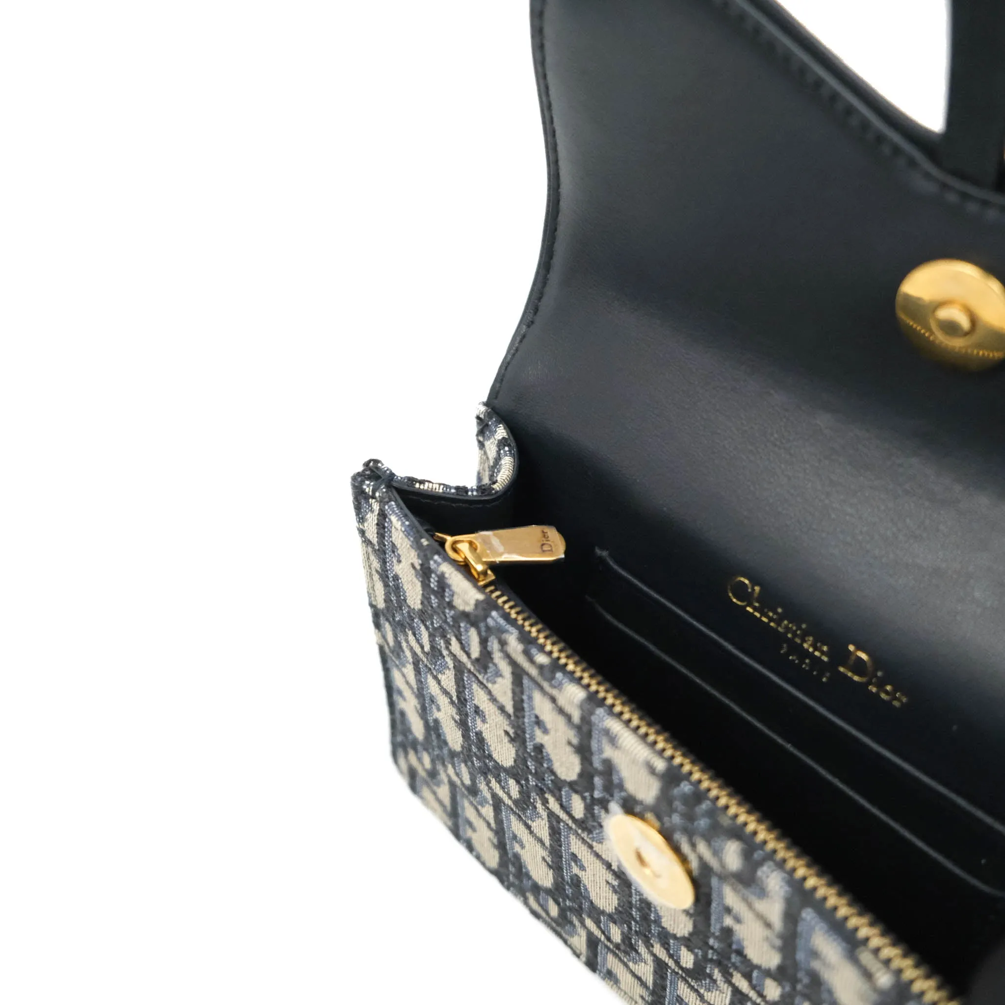 Christian Dior Blue Dior Oblique Jacquard Saddle Belt Pouch