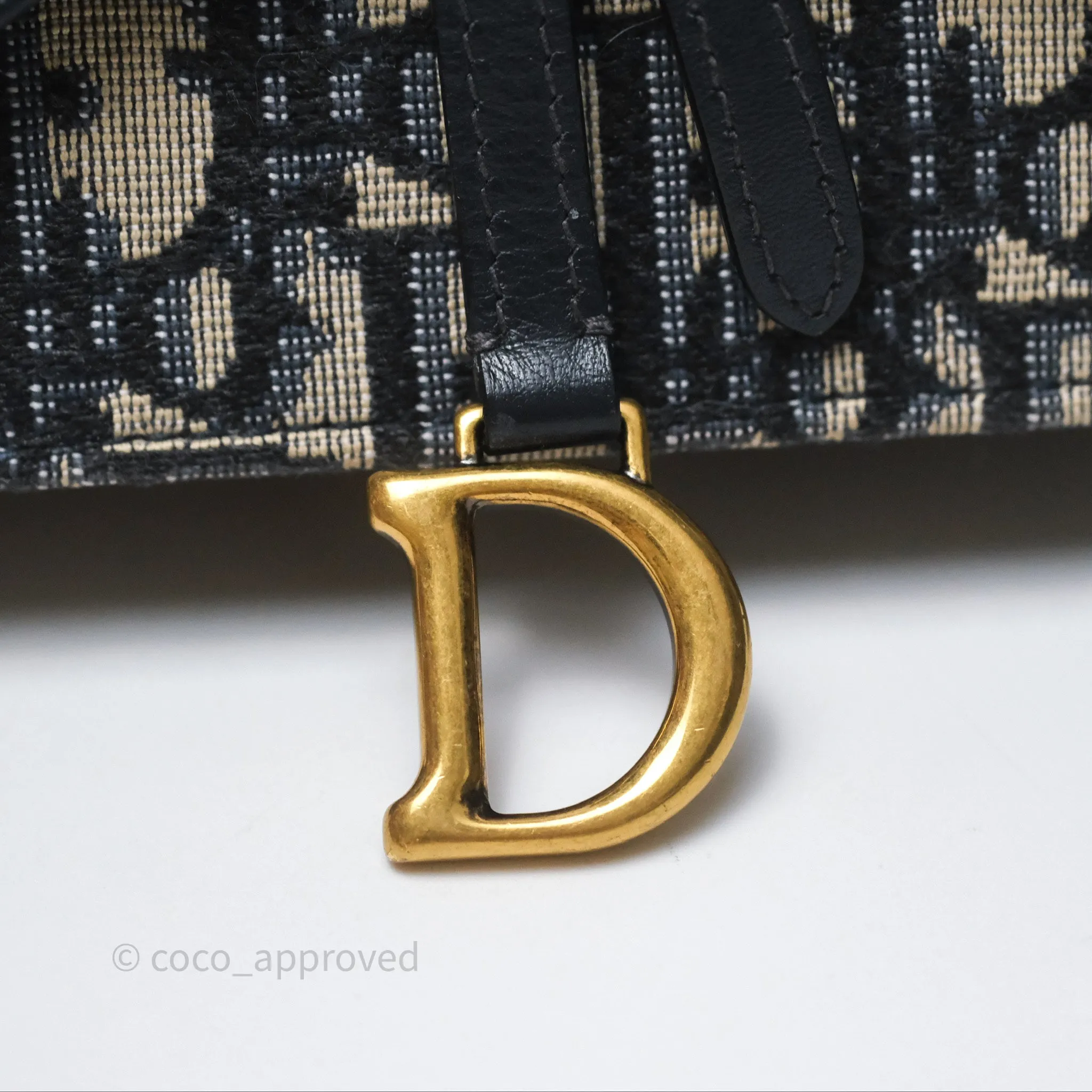 Christian Dior Blue Dior Oblique Jacquard Saddle Belt Pouch