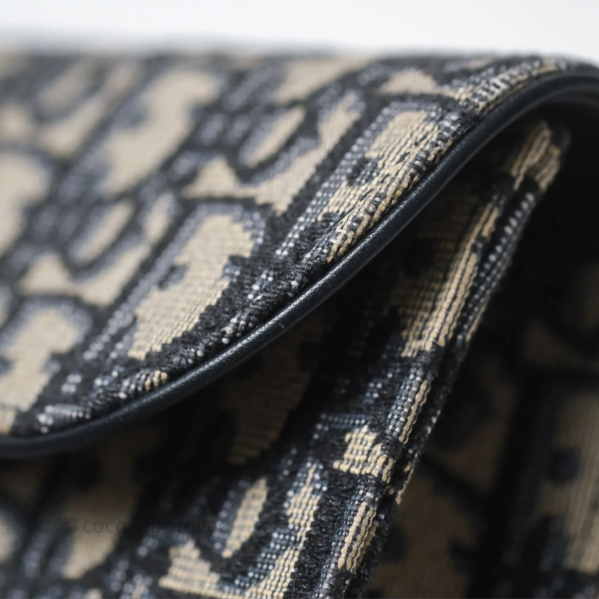 Christian Dior Blue Dior Oblique Jacquard Saddle Belt Pouch
