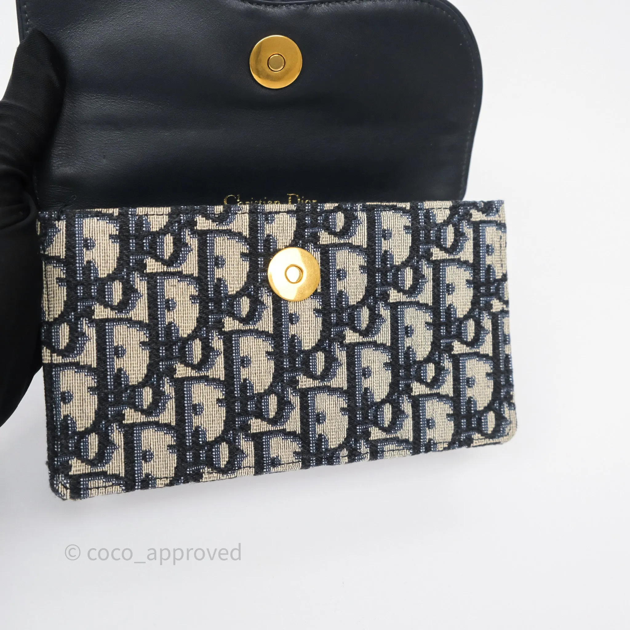 Christian Dior Blue Dior Oblique Jacquard Saddle Belt Pouch