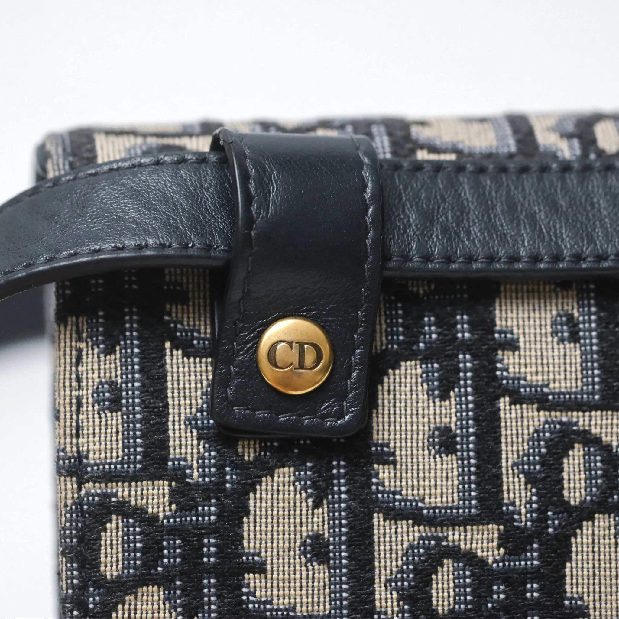 Christian Dior Blue Dior Oblique Jacquard Saddle Belt Pouch