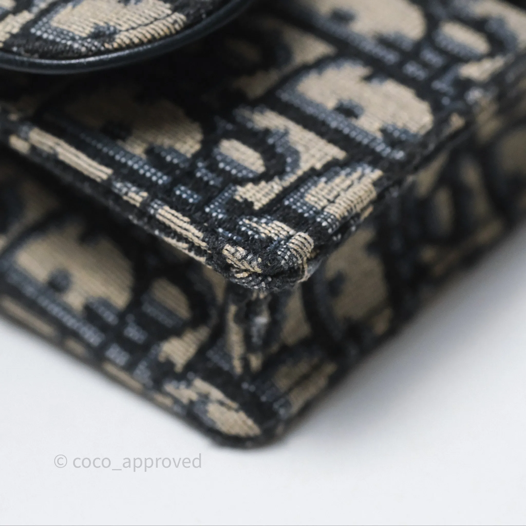 Christian Dior Blue Dior Oblique Jacquard Saddle Belt Pouch