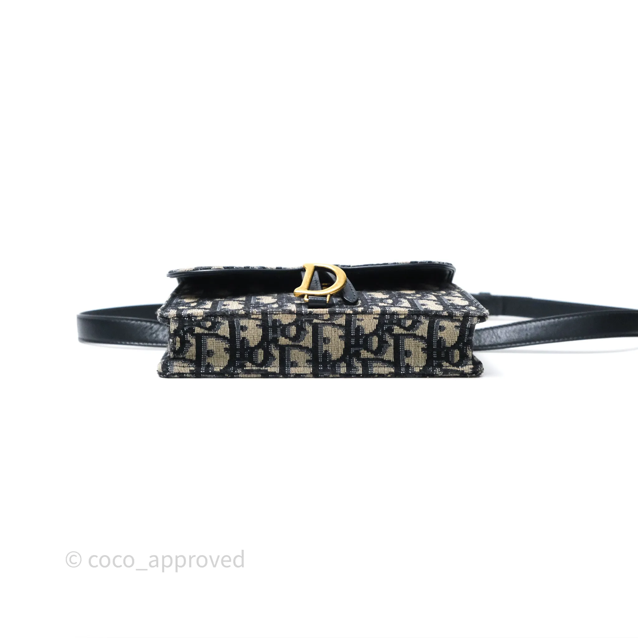 Christian Dior Blue Dior Oblique Jacquard Saddle Belt Pouch
