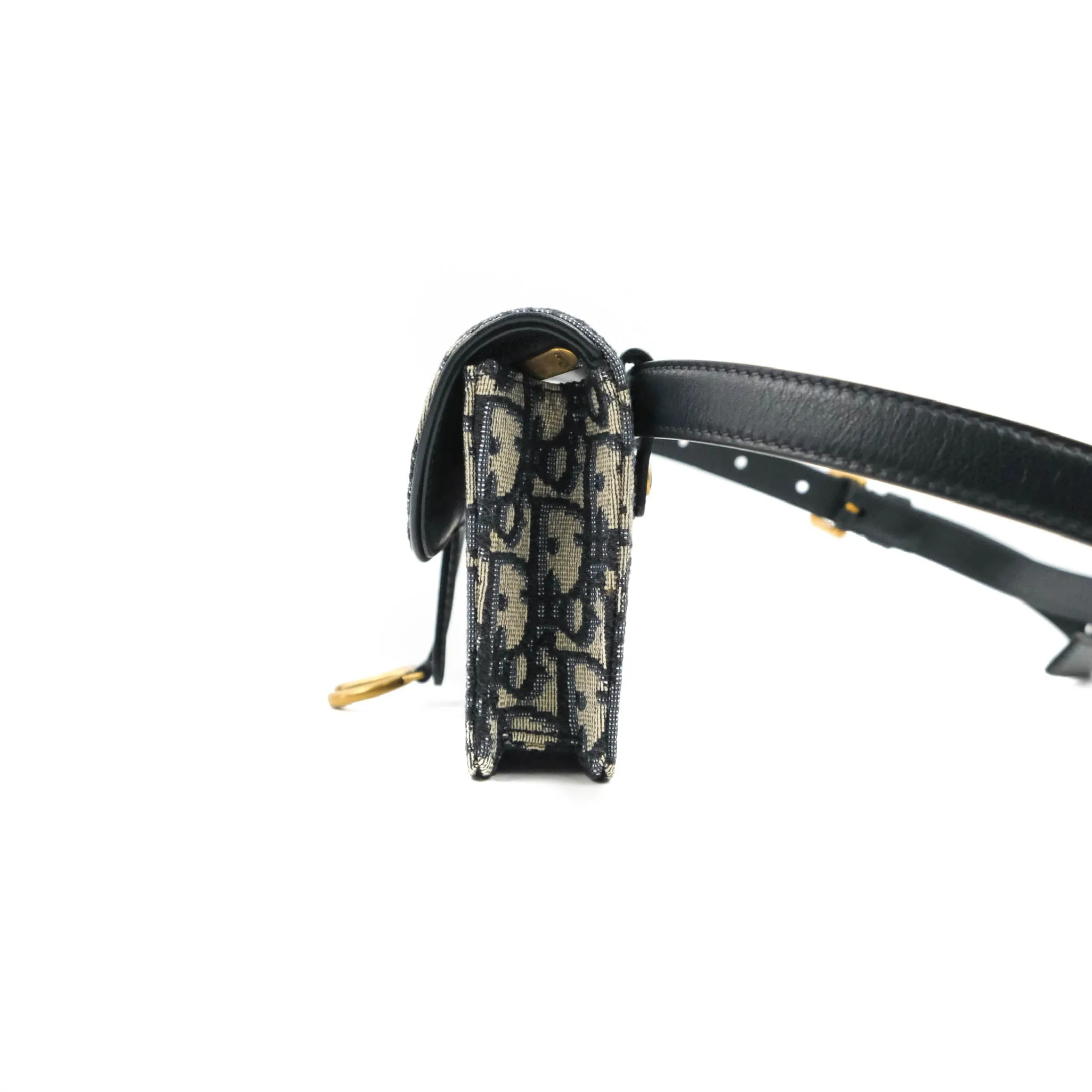 Christian Dior Blue Dior Oblique Jacquard Saddle Belt Pouch