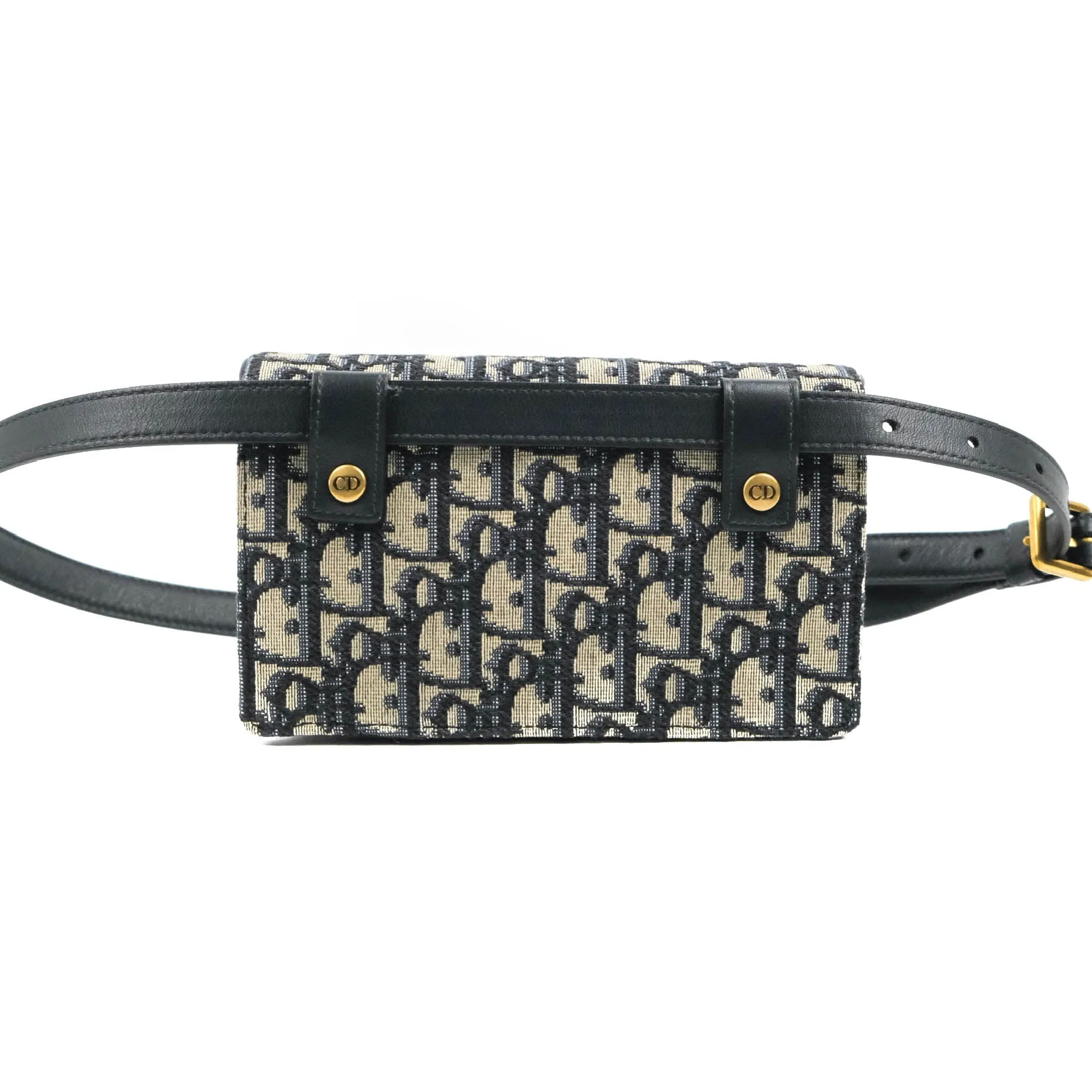 Christian Dior Blue Dior Oblique Jacquard Saddle Belt Pouch