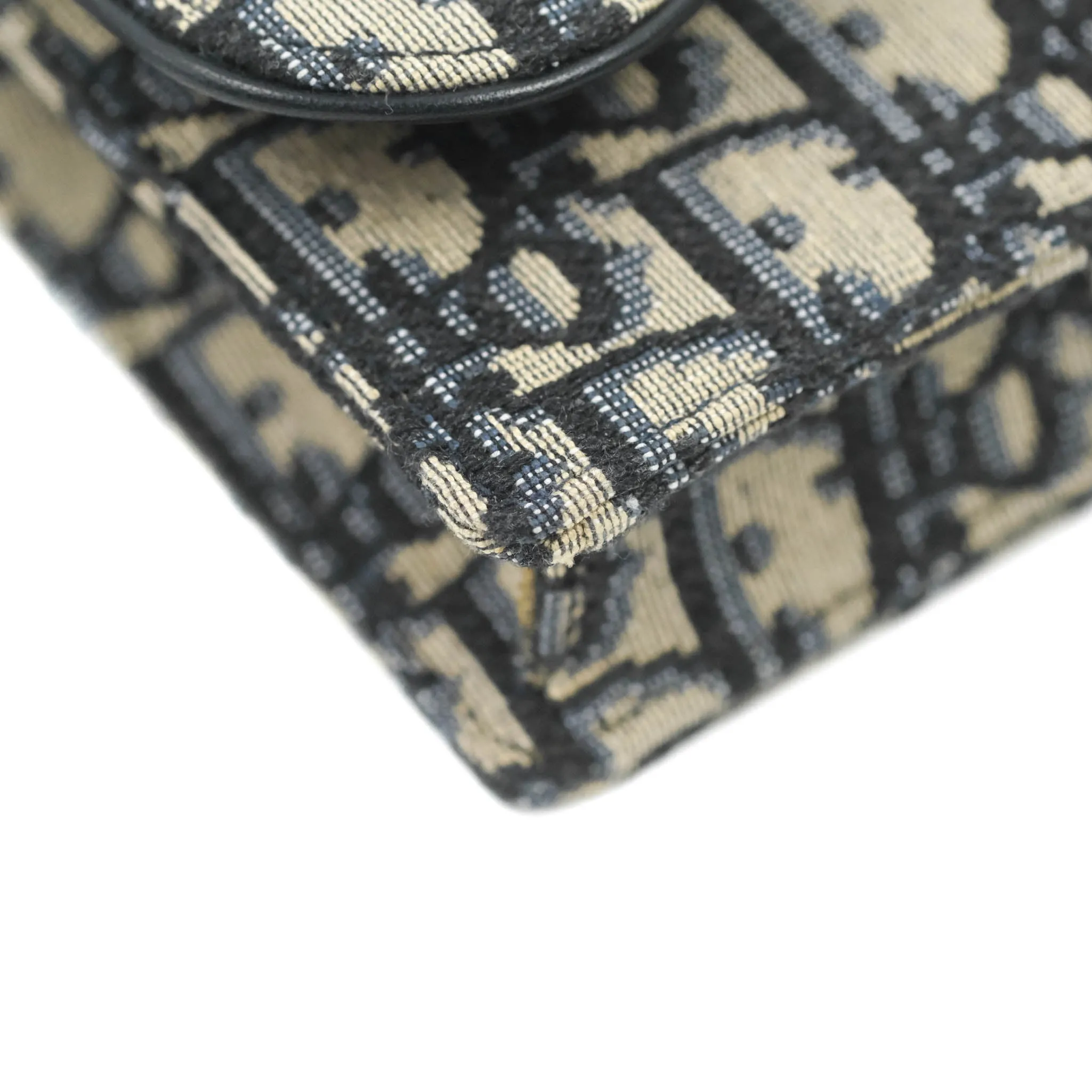 Christian Dior Blue Dior Oblique Jacquard Saddle Belt Pouch