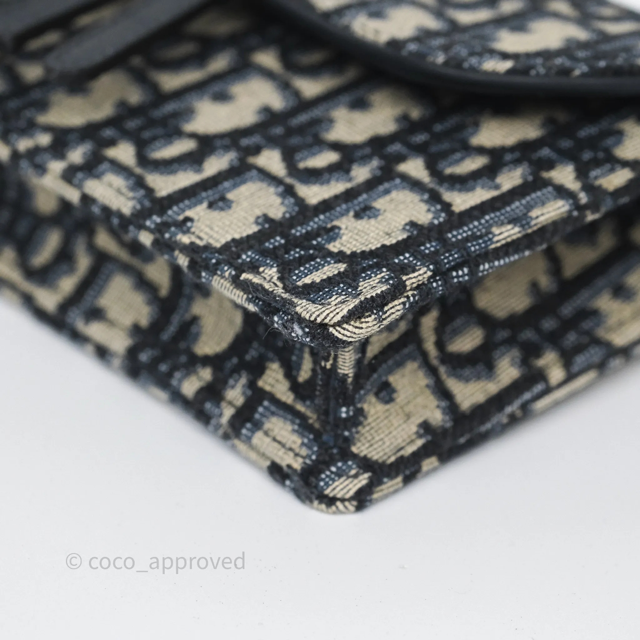 Christian Dior Blue Dior Oblique Jacquard Saddle Belt Pouch