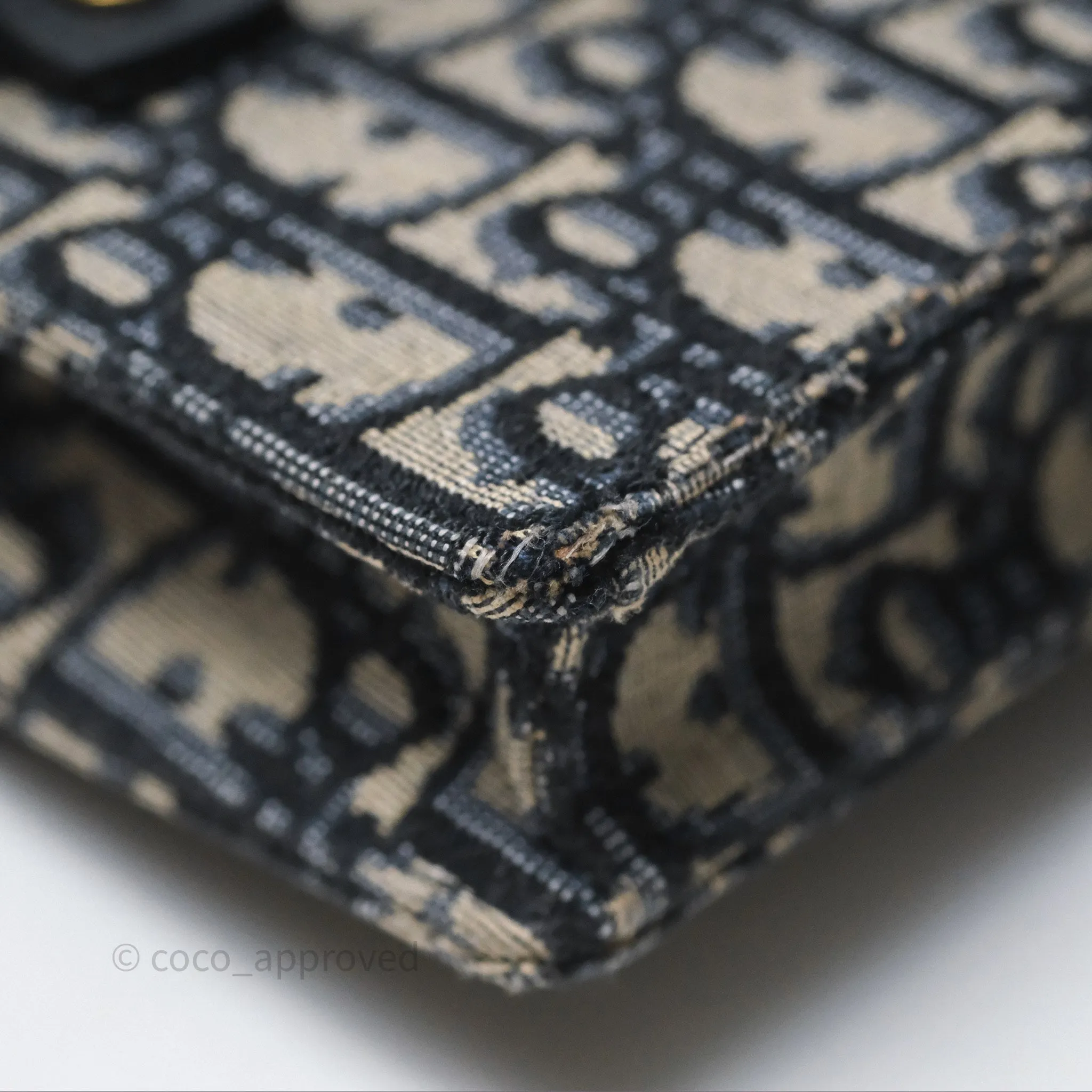Christian Dior Blue Dior Oblique Jacquard Saddle Belt Pouch