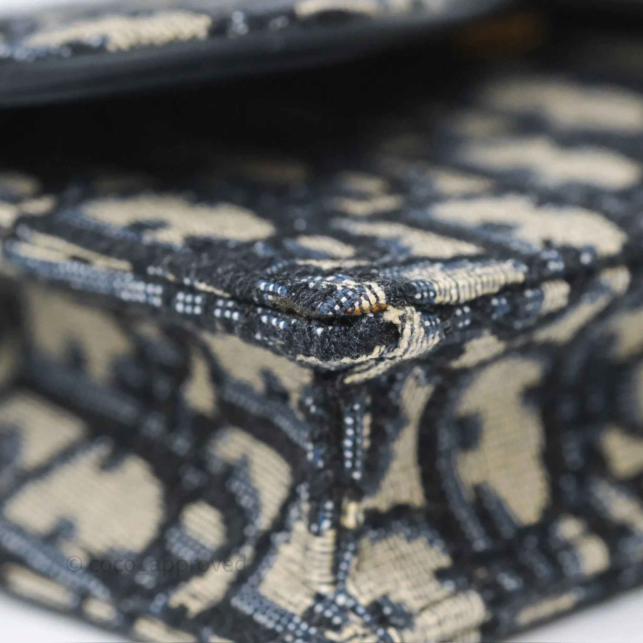 Christian Dior Blue Dior Oblique Jacquard Saddle Belt Pouch