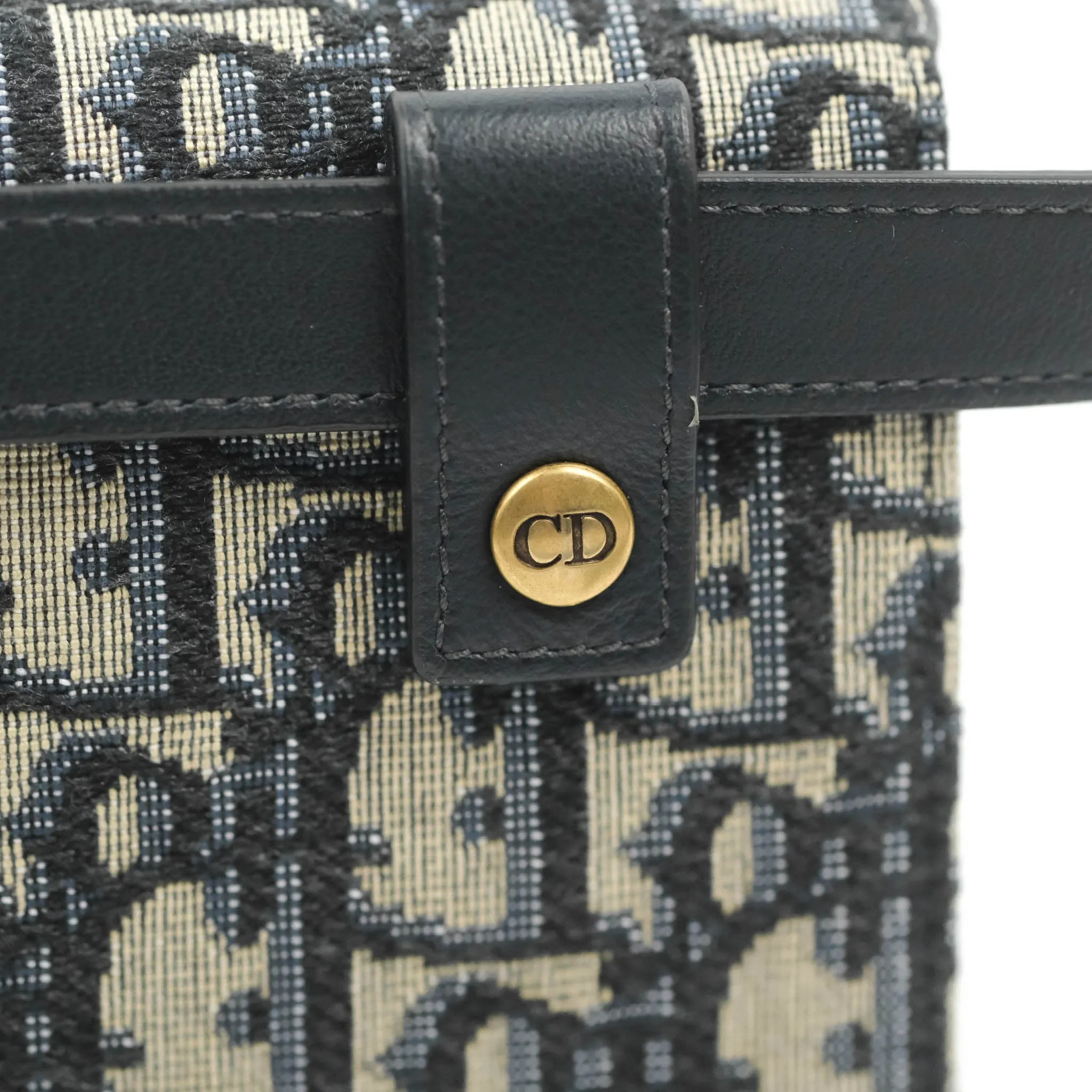 Christian Dior Blue Dior Oblique Jacquard Saddle Belt Pouch