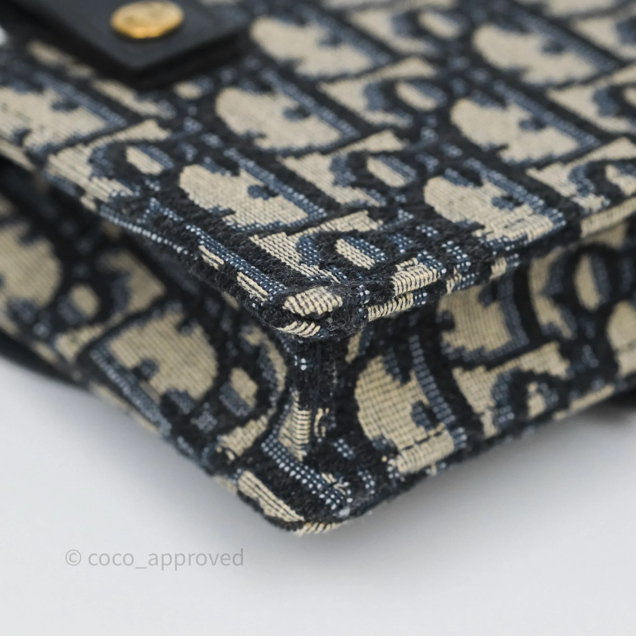 Christian Dior Blue Dior Oblique Jacquard Saddle Belt Pouch