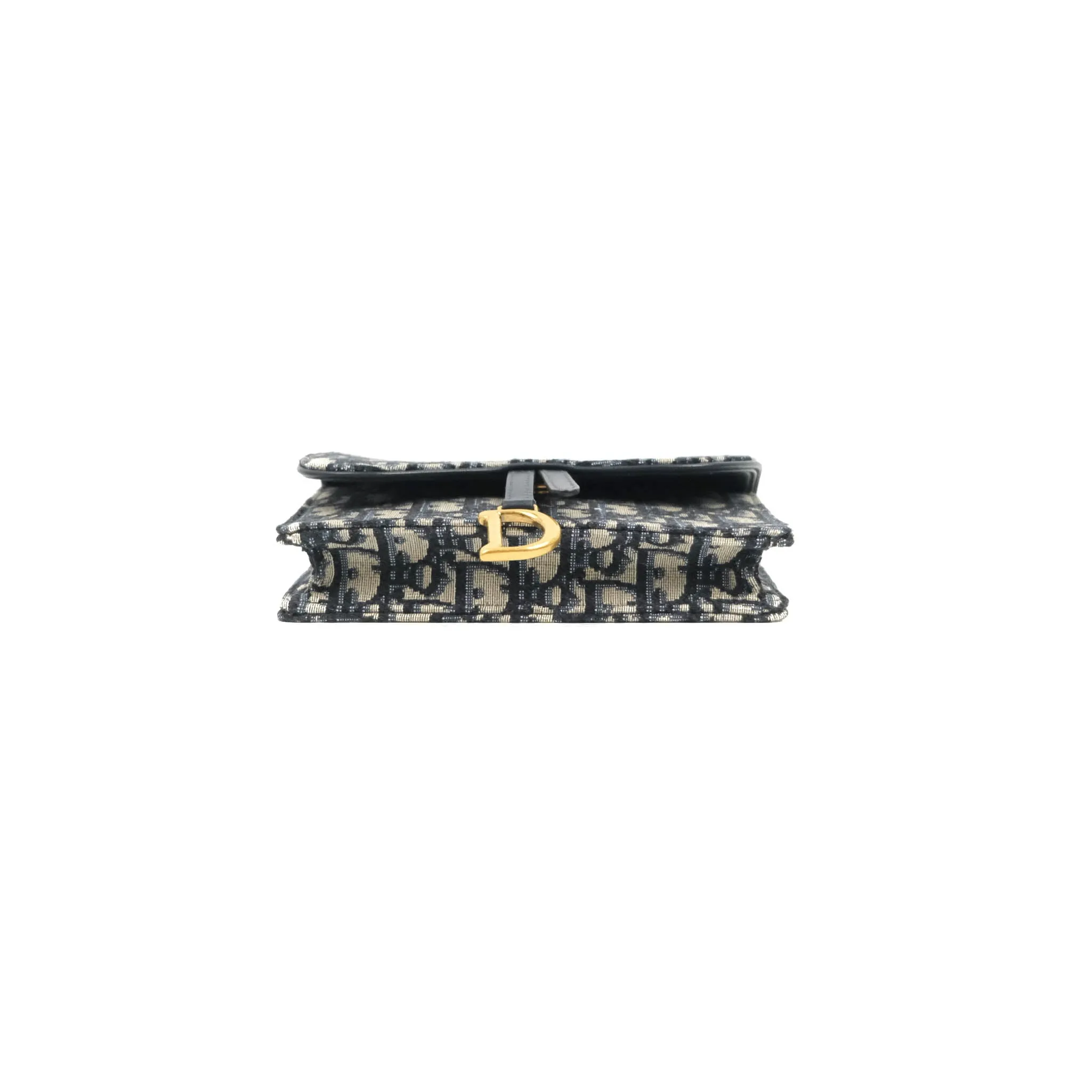 Christian Dior Blue Dior Oblique Jacquard Saddle Belt Pouch