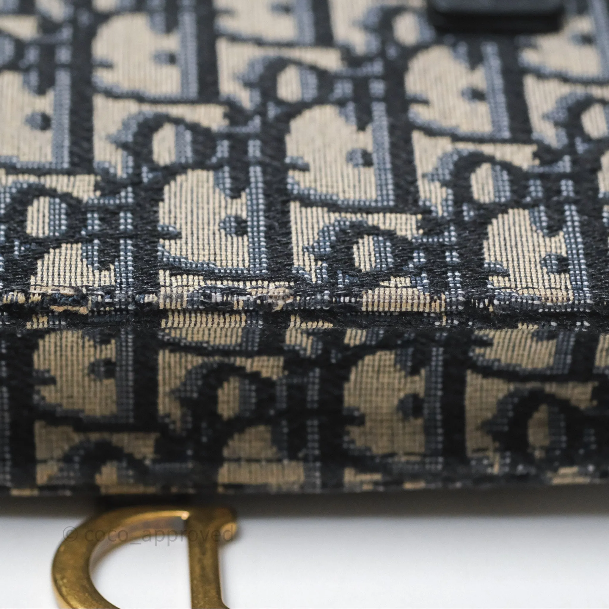 Christian Dior Blue Dior Oblique Jacquard Saddle Belt Pouch