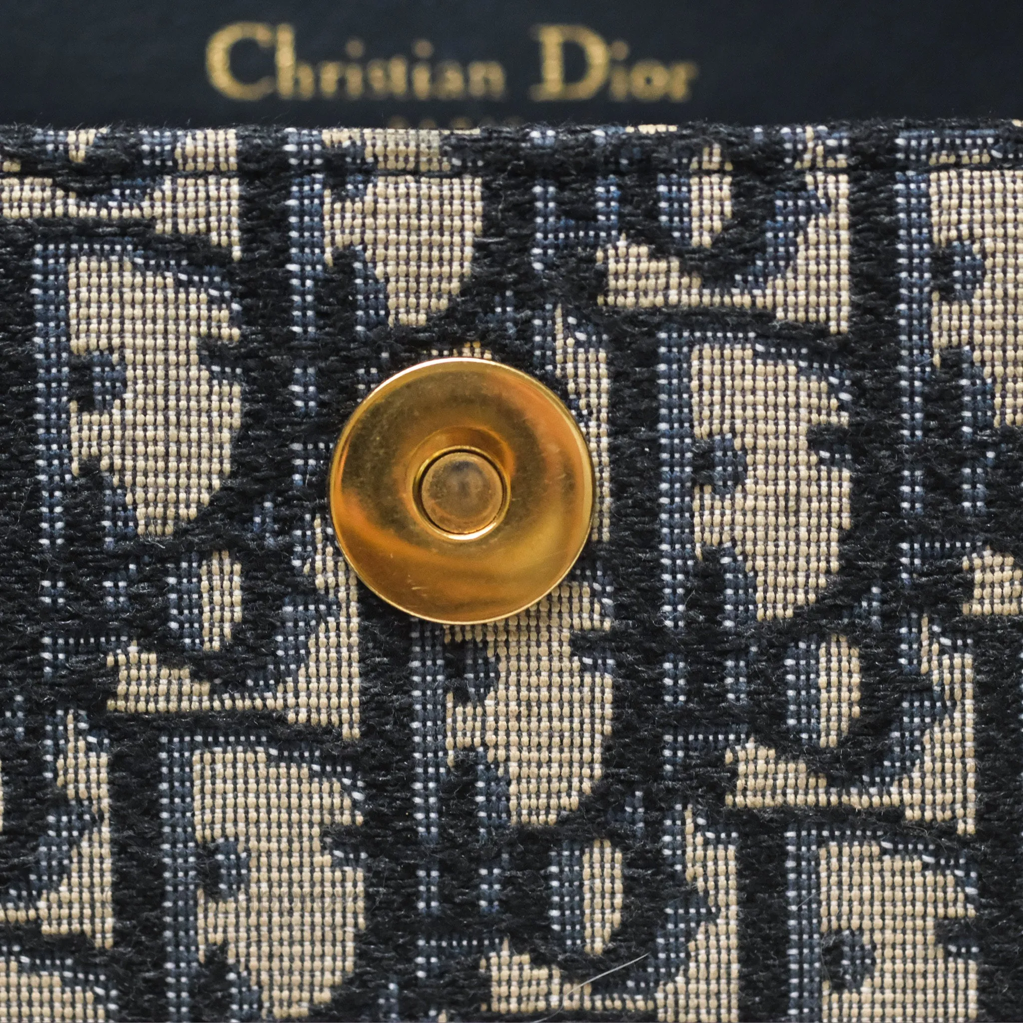 Christian Dior Blue Dior Oblique Jacquard Saddle Belt Pouch