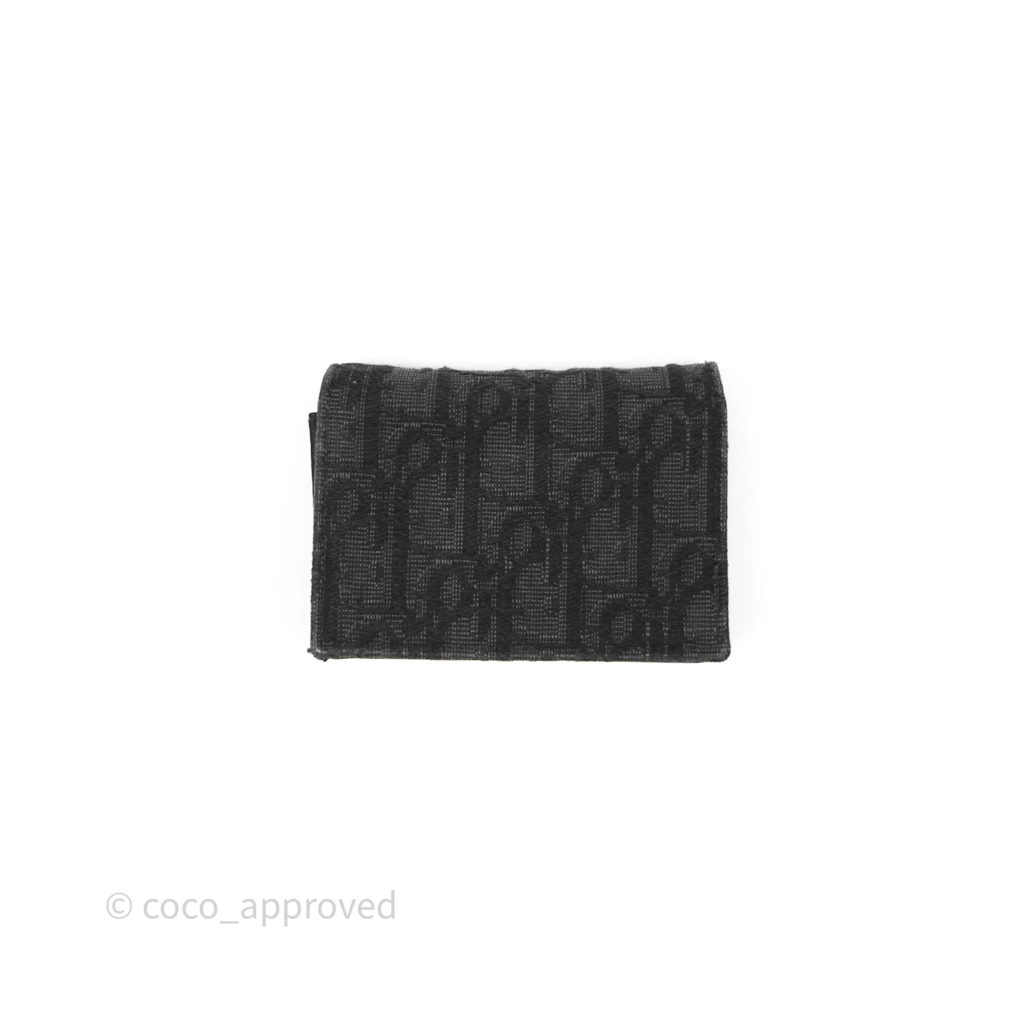Christian Dior Business Card Holder Black Dior Oblique Jacquard