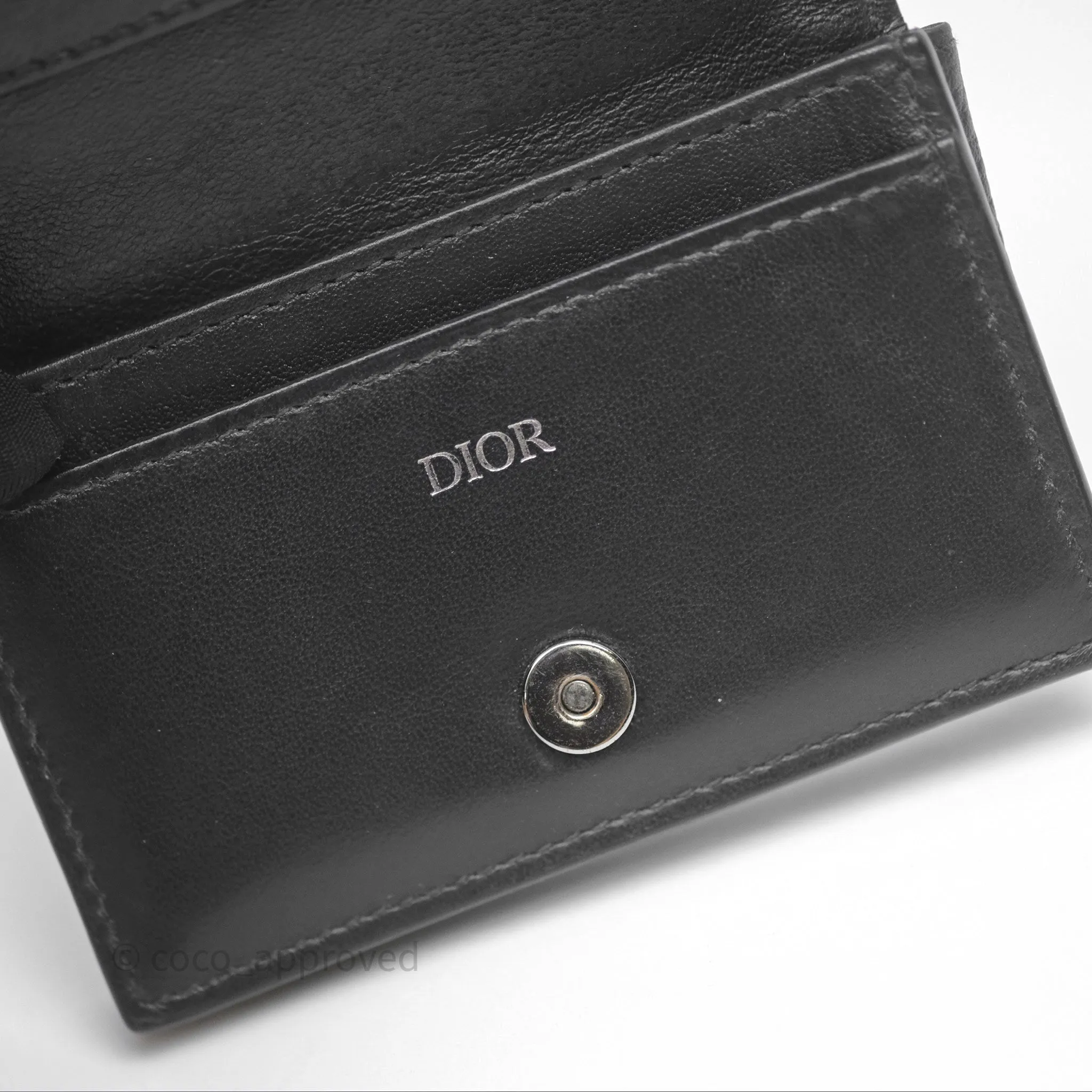 Christian Dior Business Card Holder Black Dior Oblique Jacquard